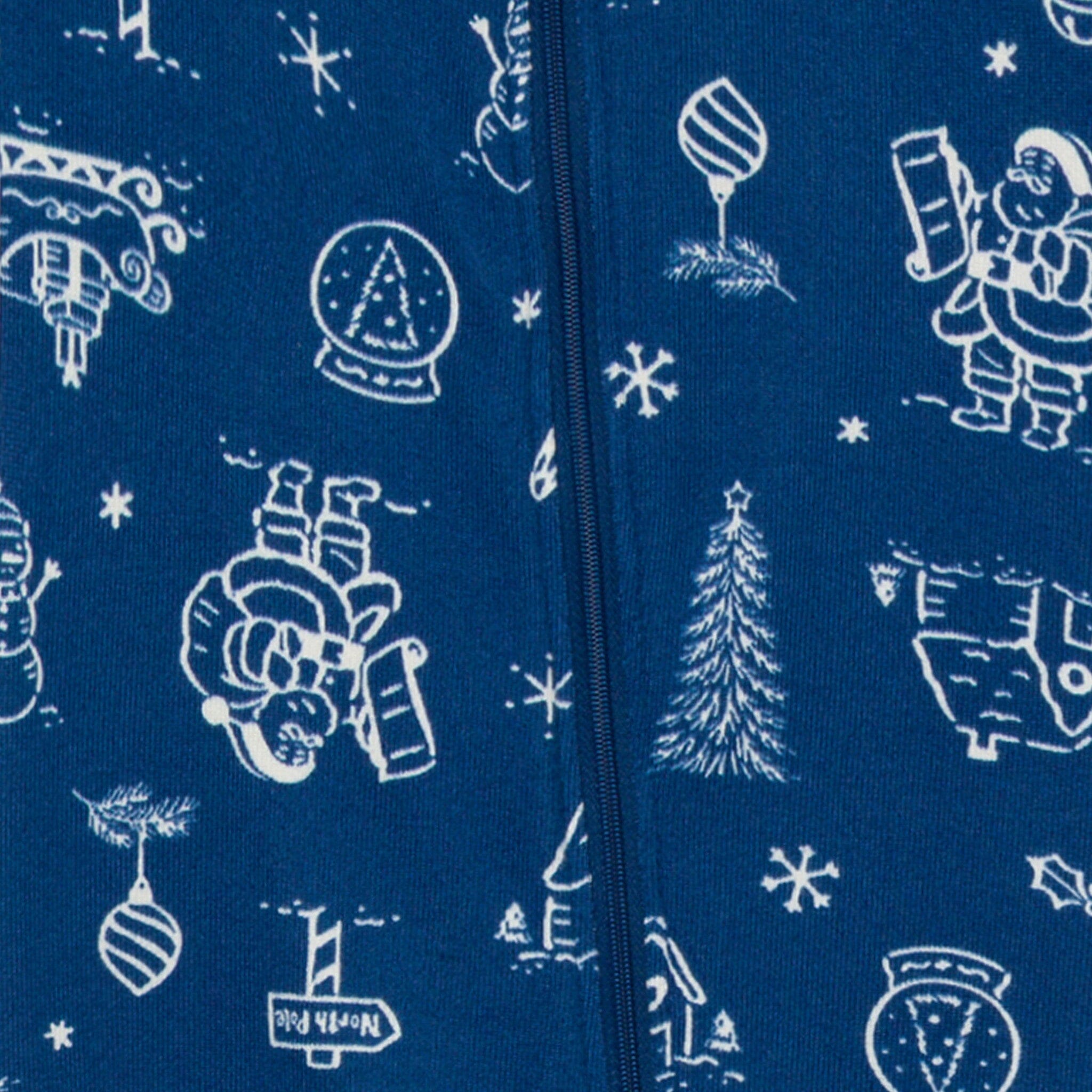 Baby & Toddler Neutral Navy Toile Snug Fit Footed Pajamas - Image 6