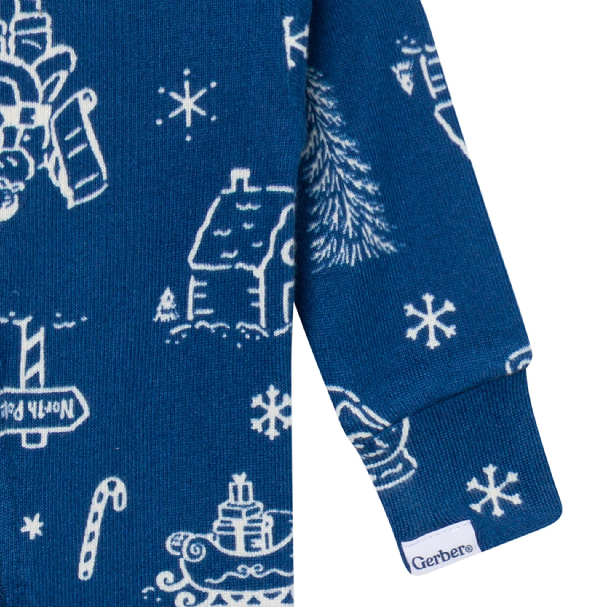 Baby & Toddler Neutral Navy Toile Snug Fit Footed Pajamas - Image 7