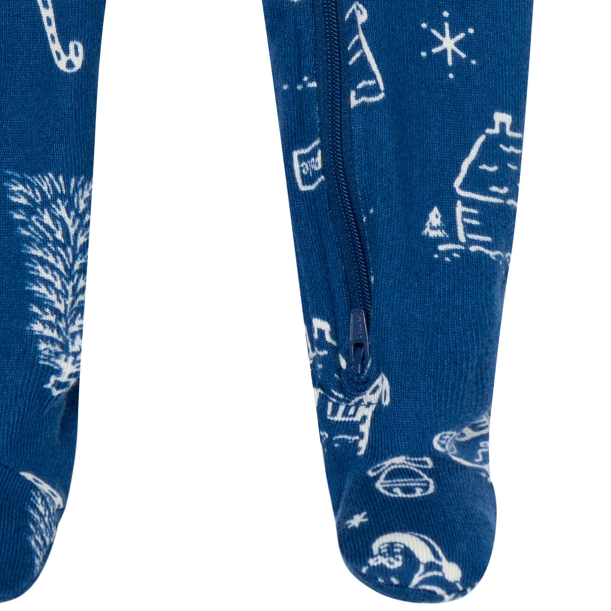 Baby & Toddler Neutral Navy Toile Snug Fit Footed Pajamas - Image 8