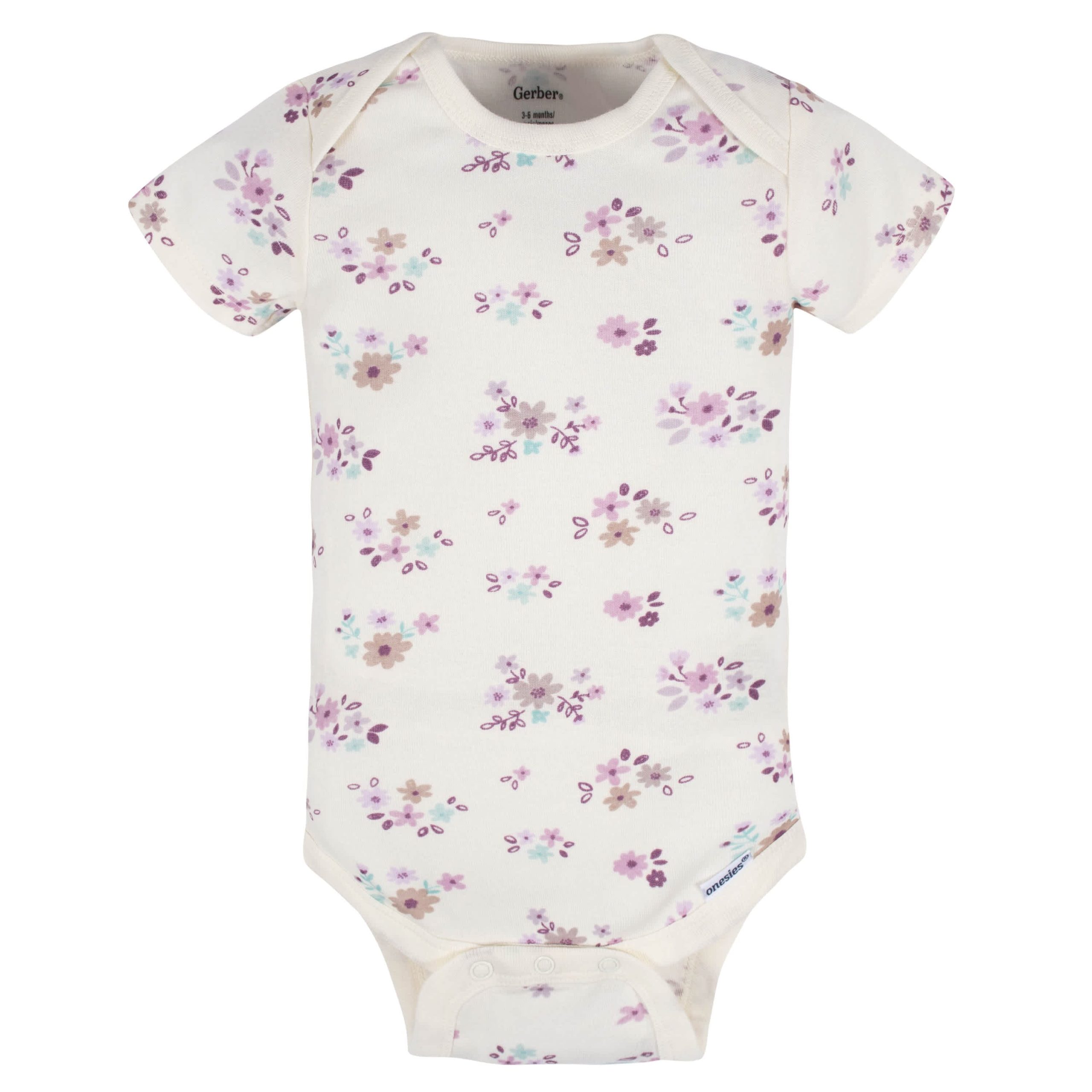 5-Pack Baby Girls Lavender Garden Onesies® Bodysuits - Image 5