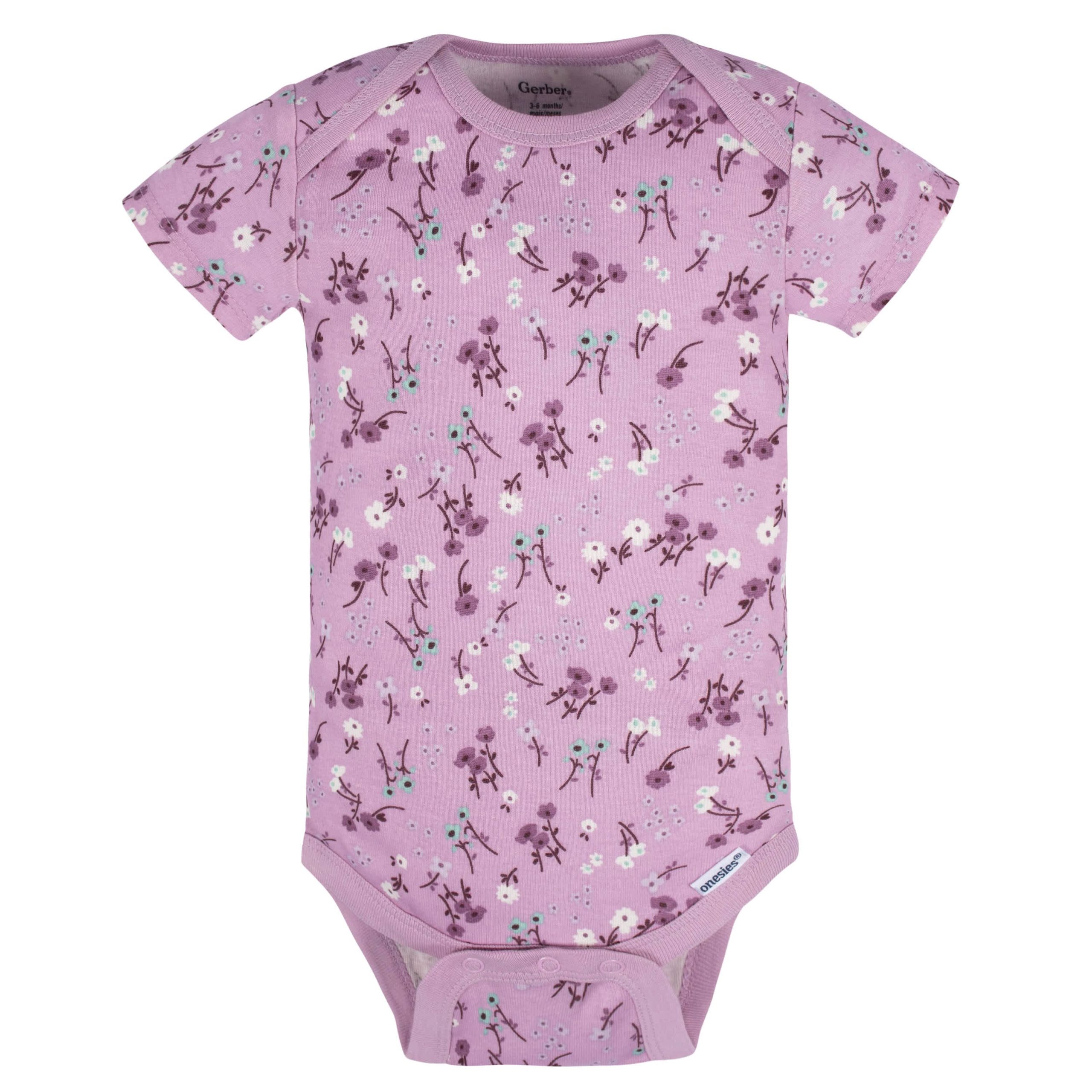 5-Pack Baby Girls Lavender Garden Onesies® Bodysuits - Image 7