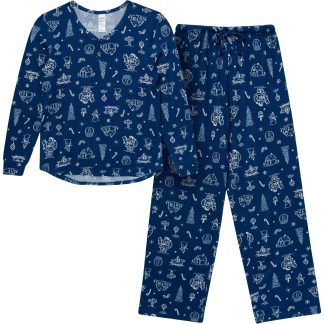2-Piece Women's Navy Toile Hacci Pajamas