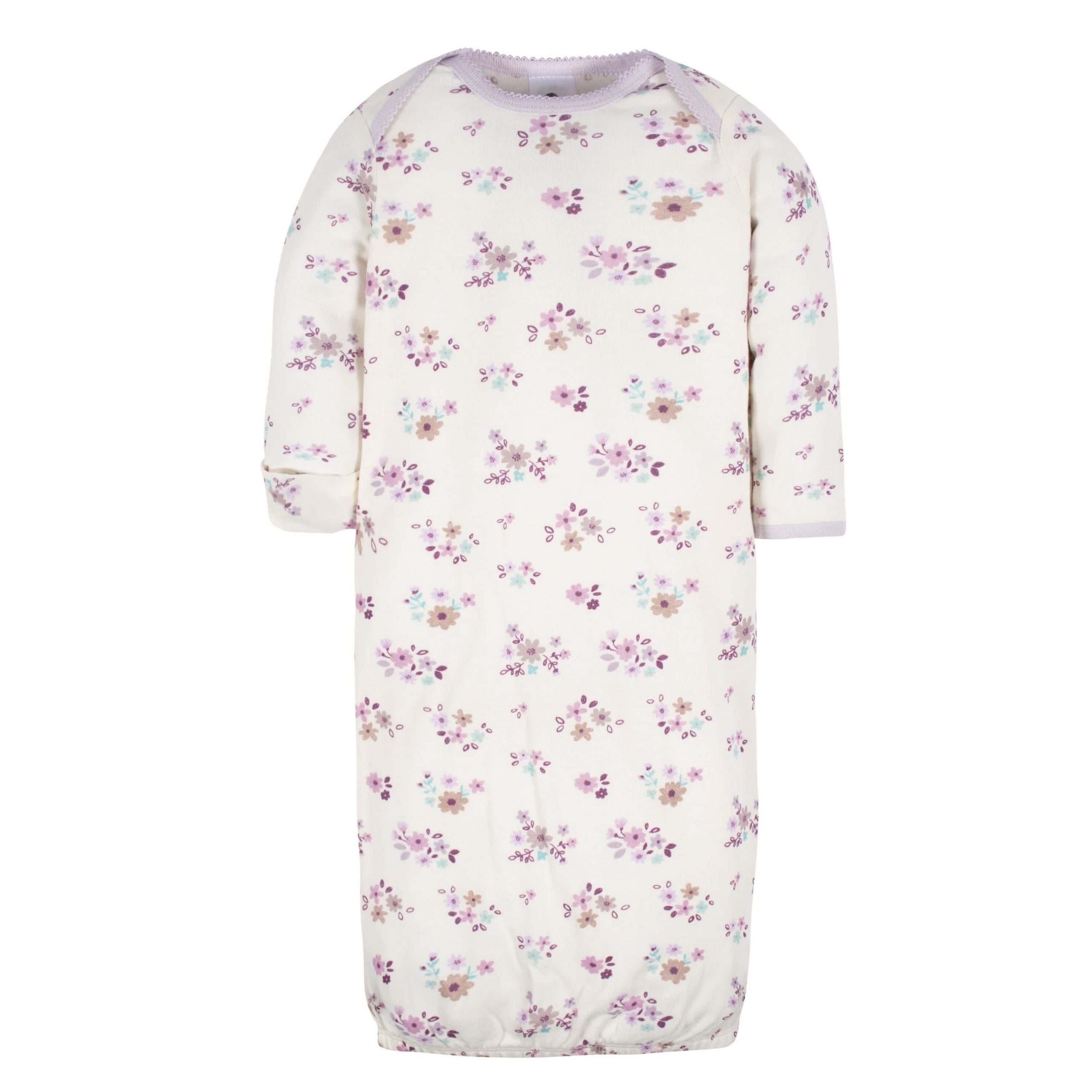 4-Pack Baby Girls Lavender Garden Gowns - Image 4