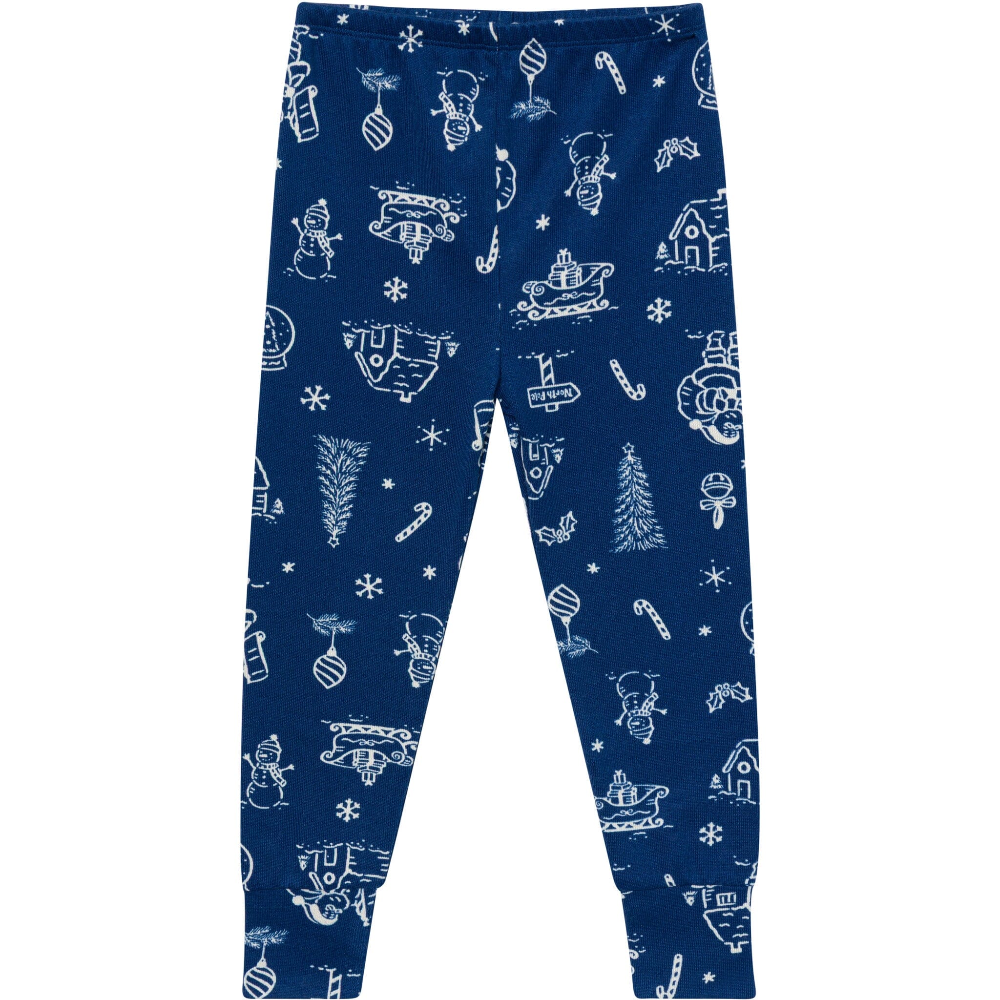 2-Piece Big Kids Neutral Navy Toile Hacci Pajamas - Image 8