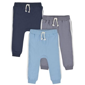 3-Pack Infant & Toddler Dusty Blue & Navy Joggers, 18M