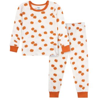 2-Piece Infant & Toddler Neutral Smiling Pumpkins Cotton Pajamas
