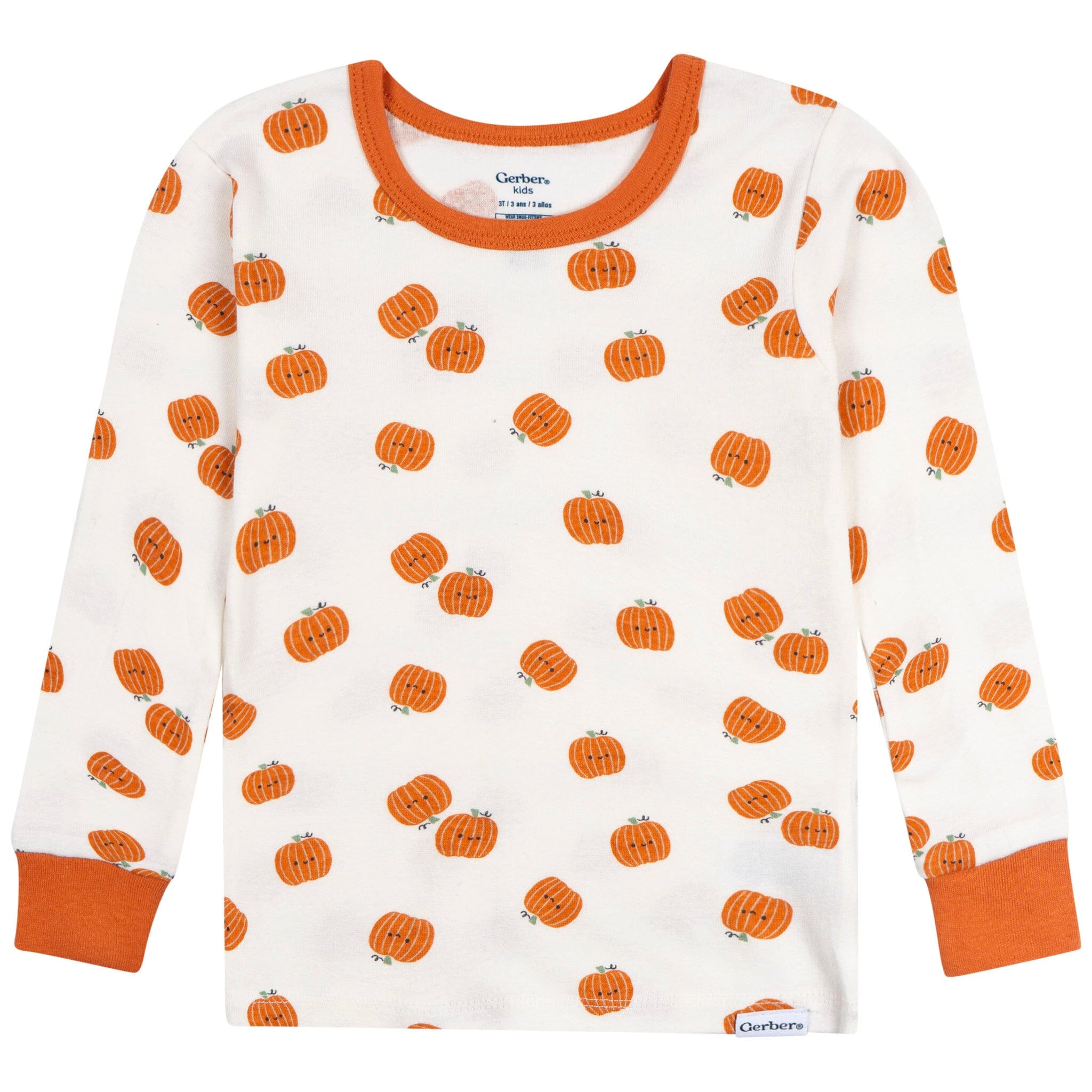 2-Piece Infant & Toddler Neutral Smiling Pumpkins Cotton Pajamas - Image 2