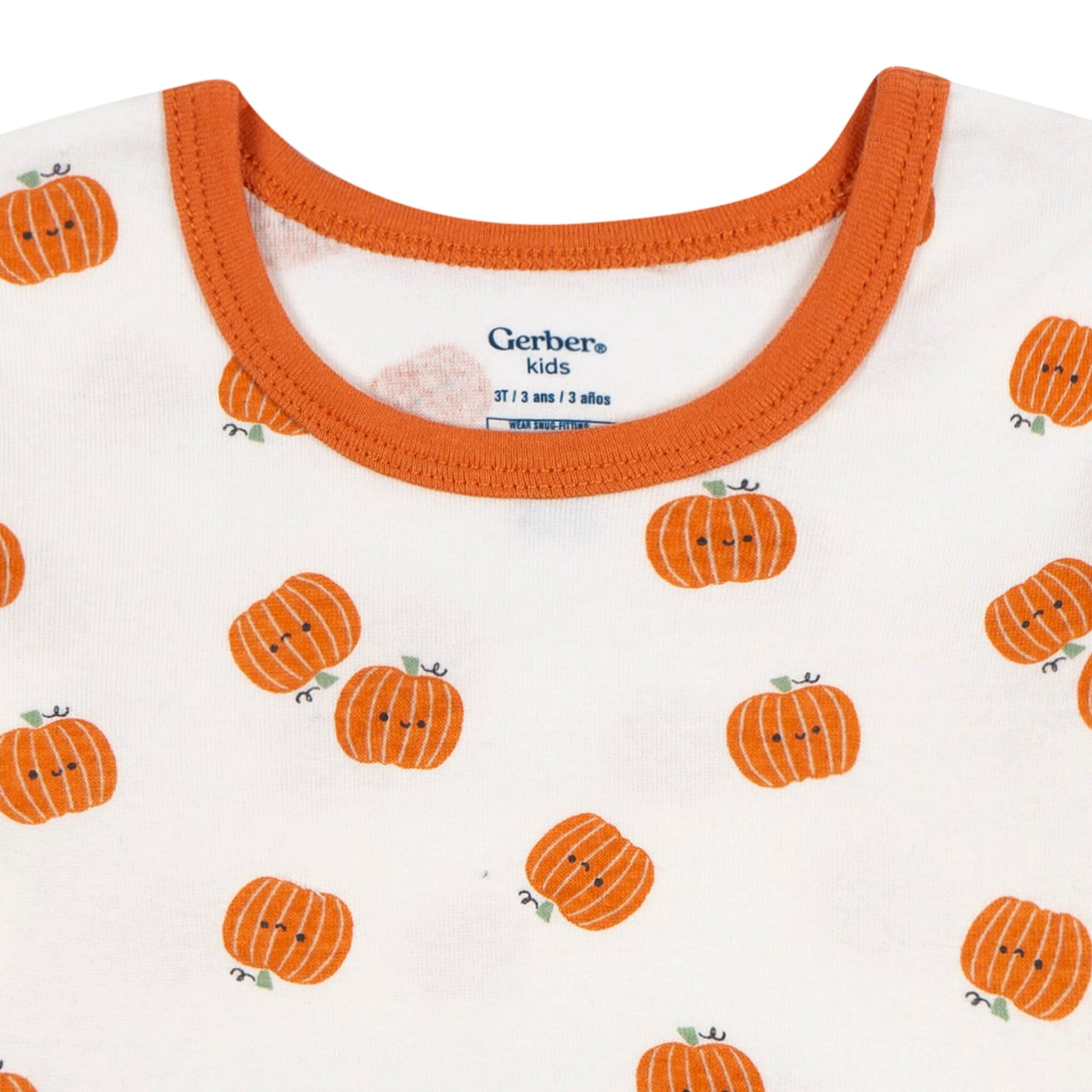 2-Piece Infant & Toddler Neutral Smiling Pumpkins Cotton Pajamas - Image 3