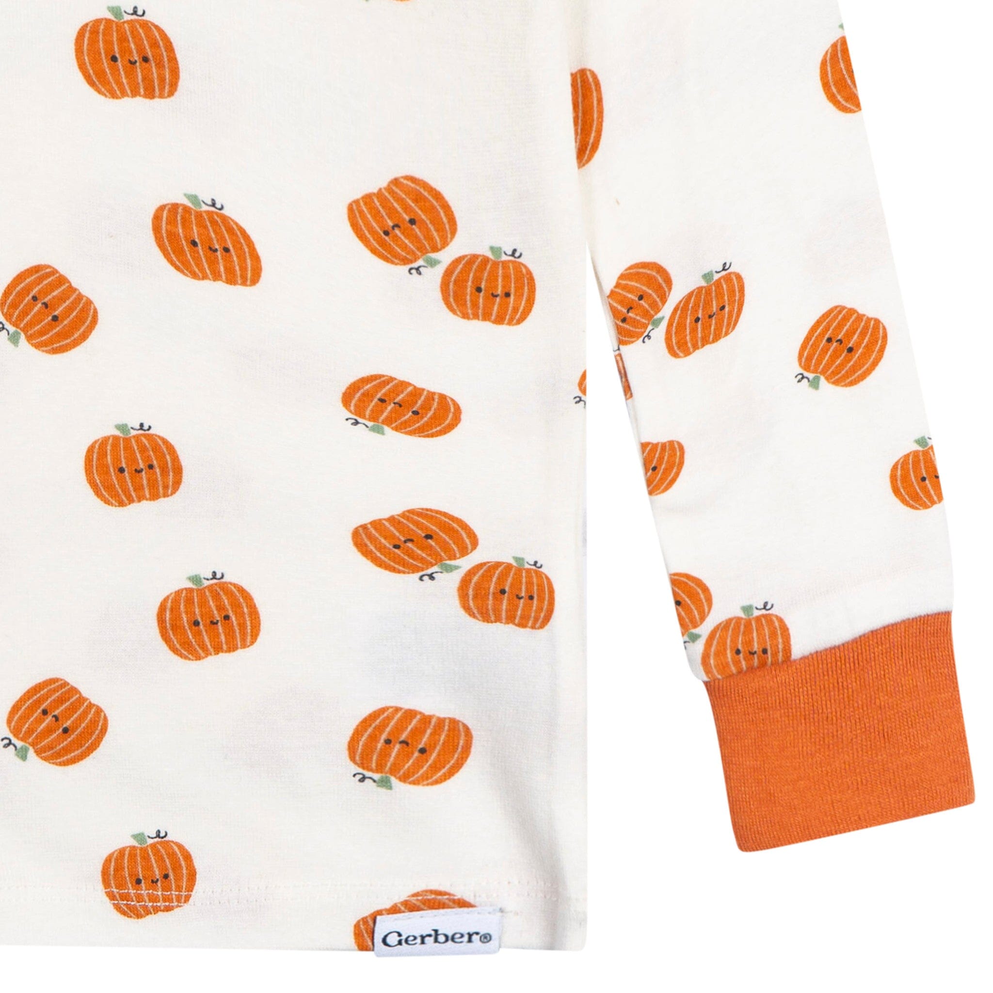 2-Piece Infant & Toddler Neutral Smiling Pumpkins Cotton Pajamas - Image 4