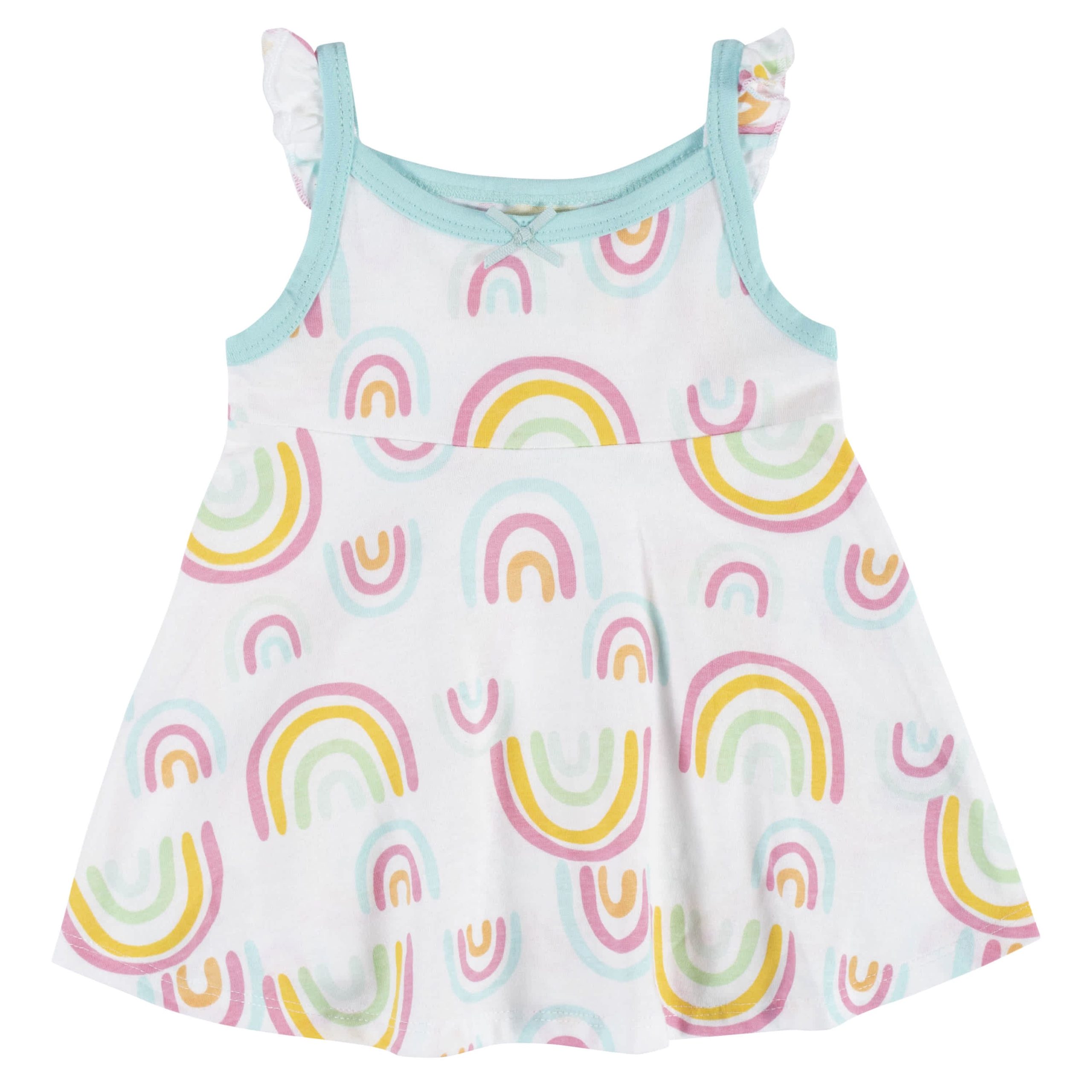 3-Piece Baby & Toddler Girls Dots Of Rainbows Dress, Diaper Cover & Sun Hat Set - Image 2