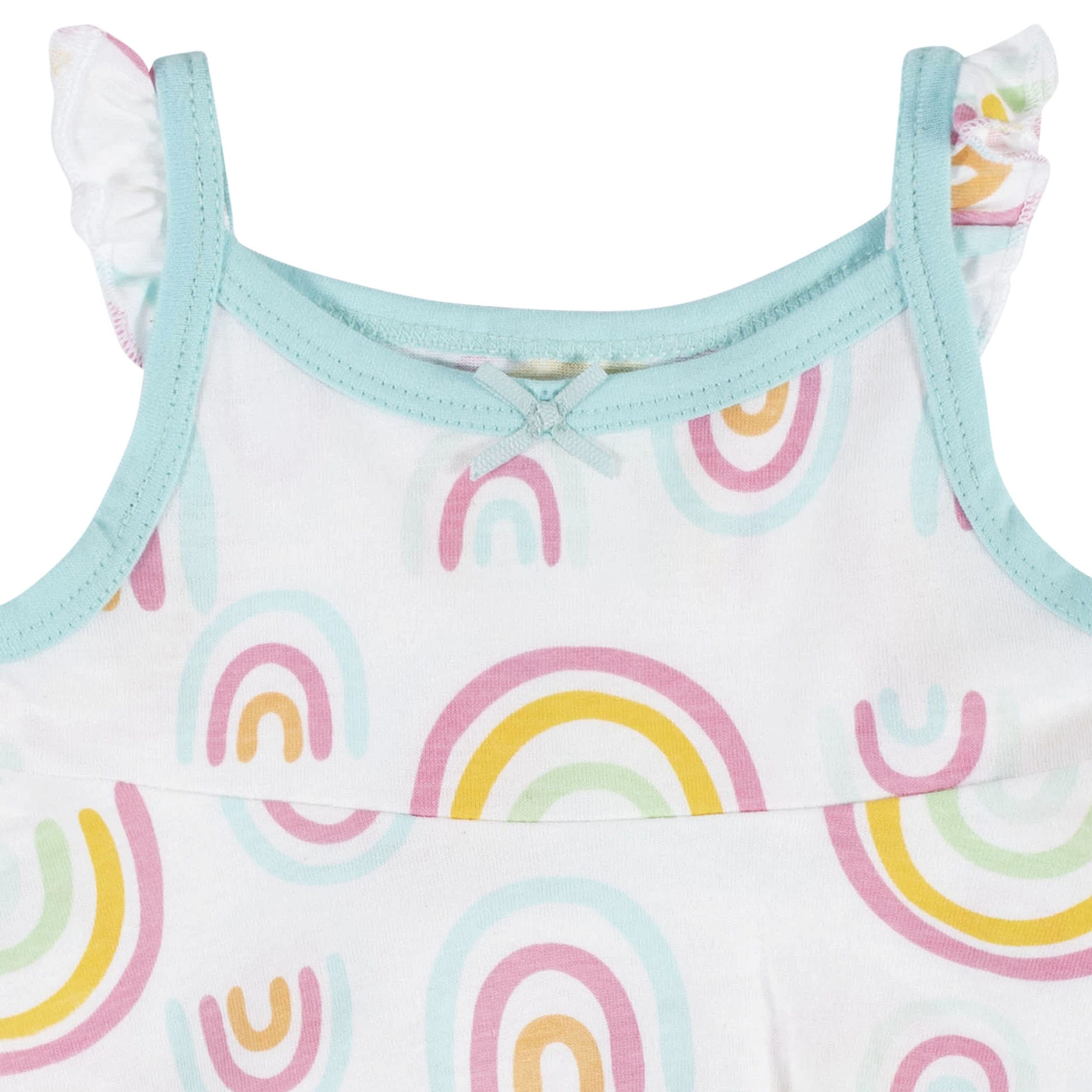 3-Piece Baby & Toddler Girls Dots Of Rainbows Dress, Diaper Cover & Sun Hat Set - Image 3