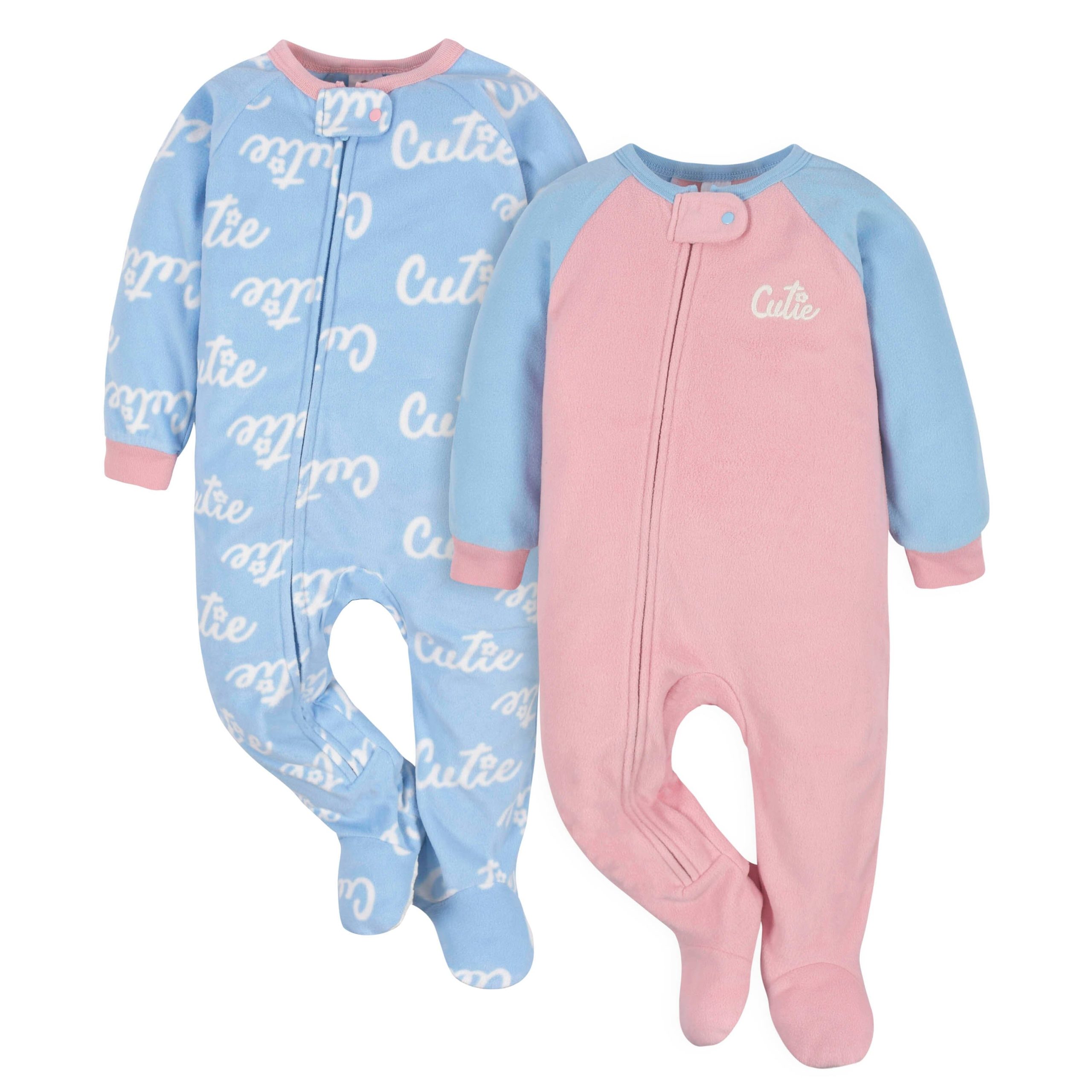 4-Pack Baby & Toddler Girls Tiger & Cutie Fleece Pajamas - Image 2