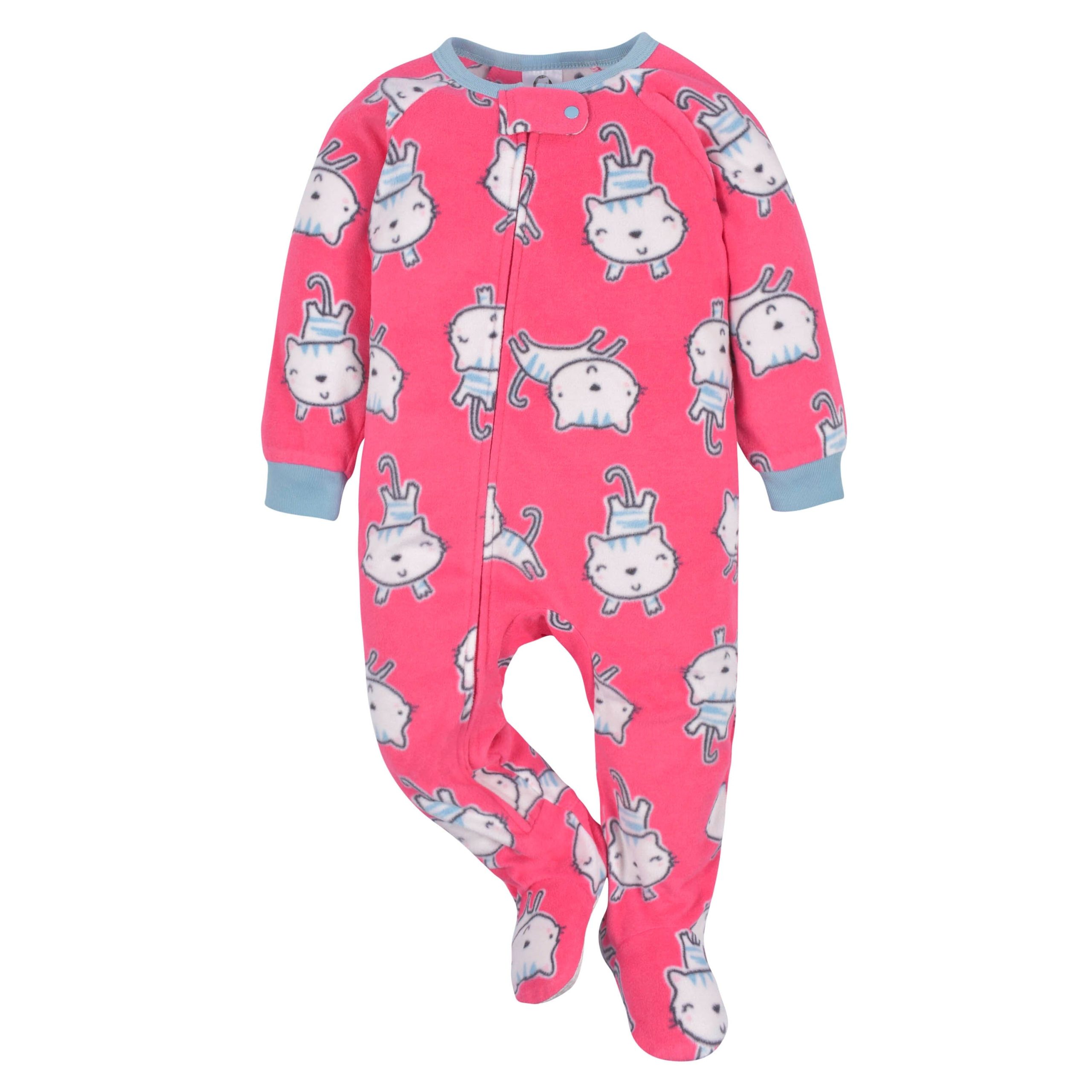 4-Pack Baby & Toddler Girls Tiger & Cutie Fleece Pajamas - Image 9
