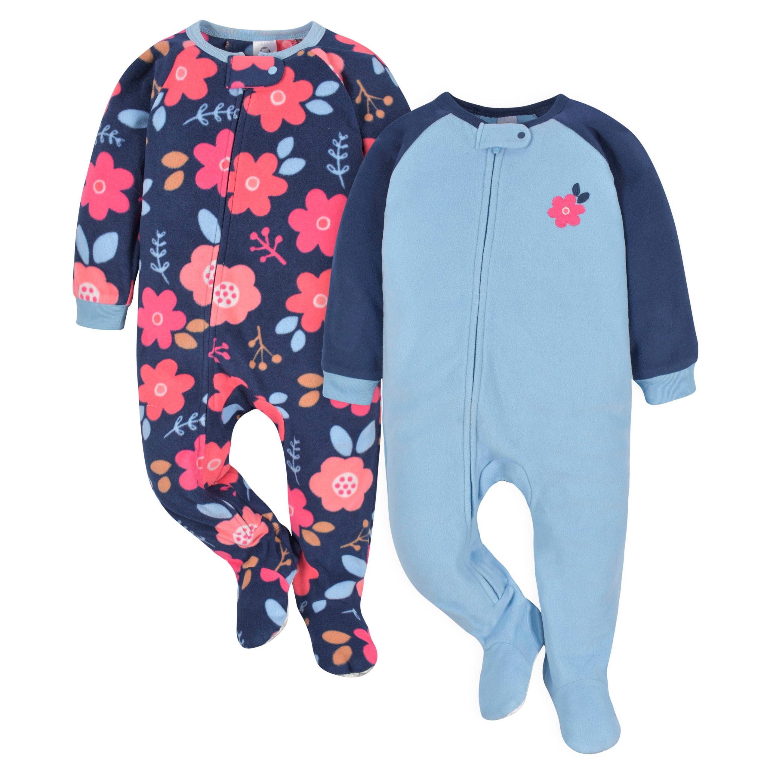 4-Pack Baby & Toddler Girls Fox & Floral Fleece Pajamas - Image 2