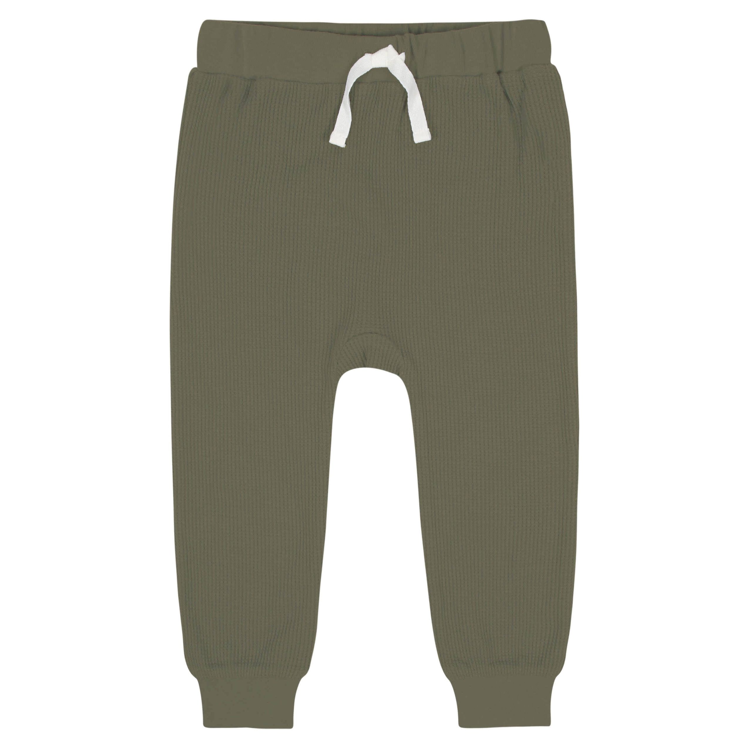 2-Piece Infant & Toddler Boys Sage Green Waffle Hoodie & Jogger Set - Image 6