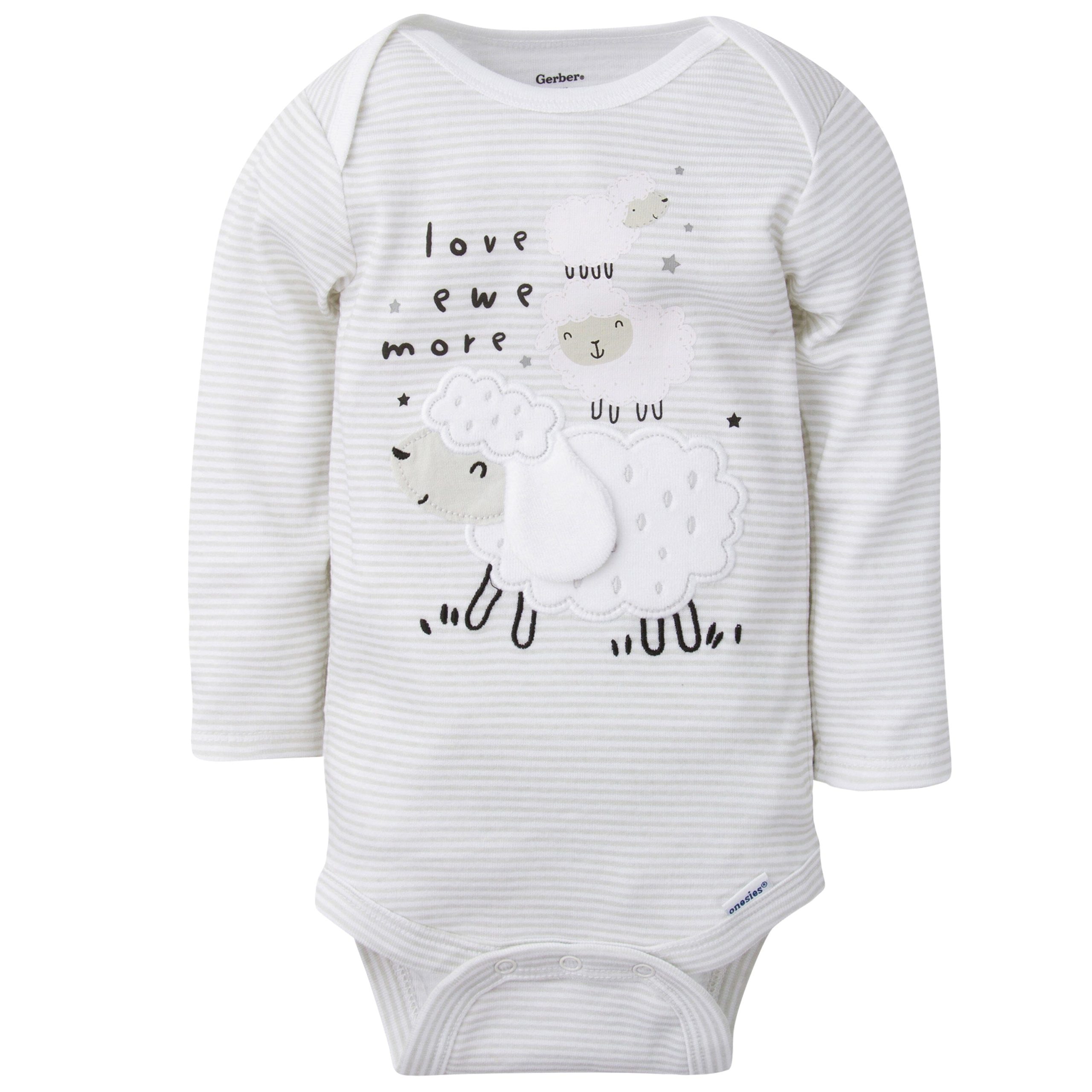 5-Pack Baby Neutral Lamb Long Sleeve Onesies® Bodysuits - Image 2