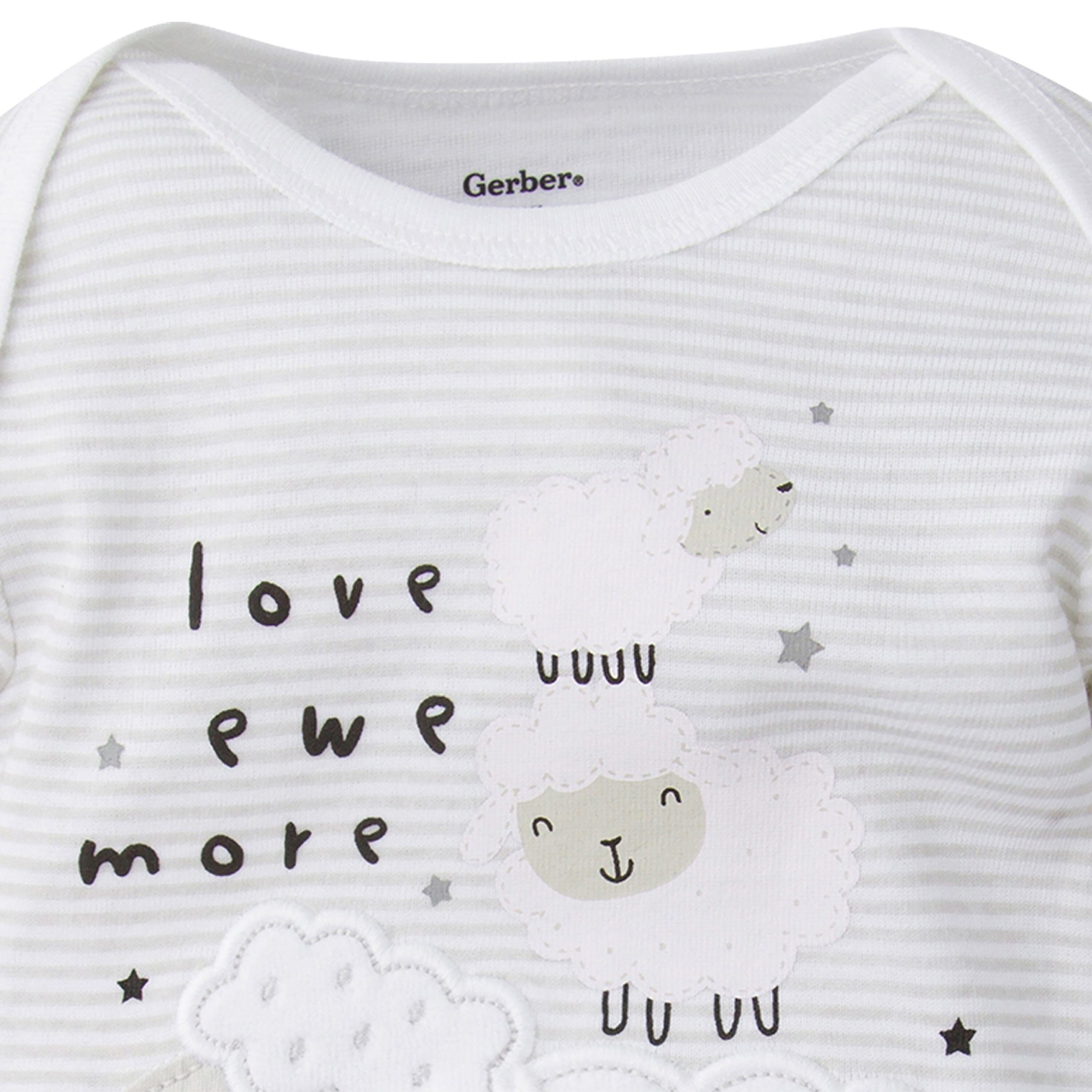 5-Pack Baby Neutral Lamb Long Sleeve Onesies® Bodysuits - Image 3
