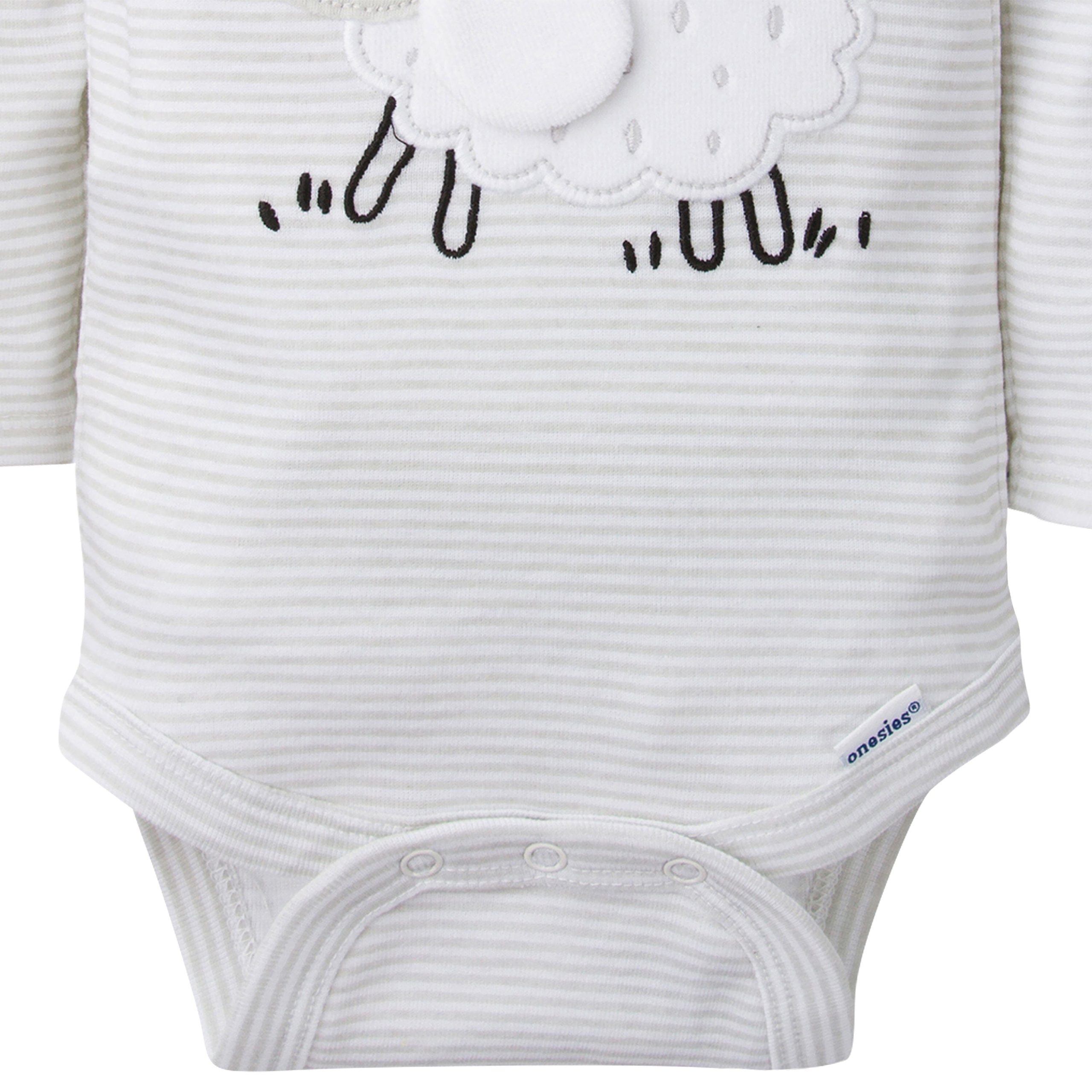 5-Pack Baby Neutral Lamb Long Sleeve Onesies® Bodysuits - Image 4