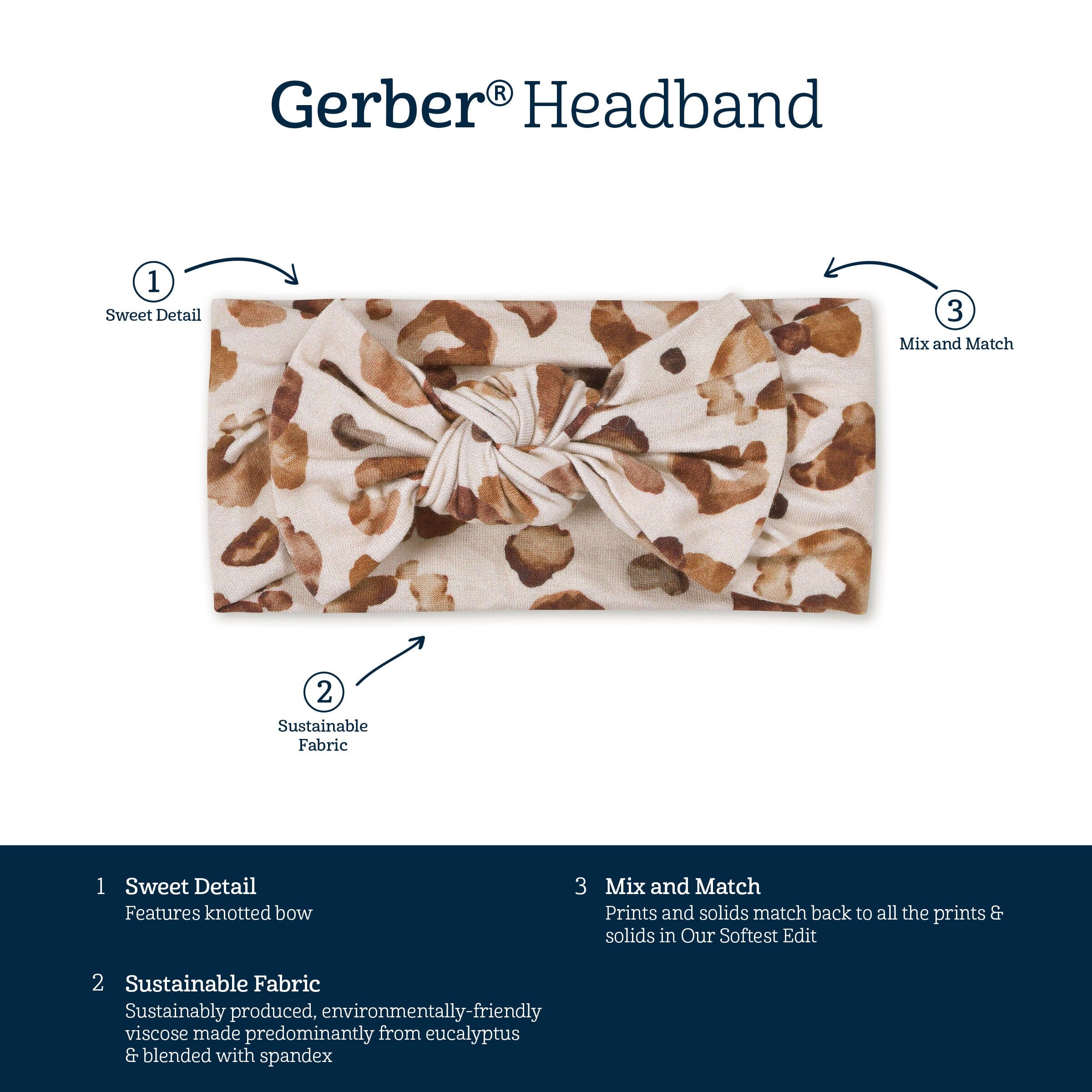 Girls Spotted Leopard Buttery Soft Viscose Made from Eucalyptus Headband - Image 5