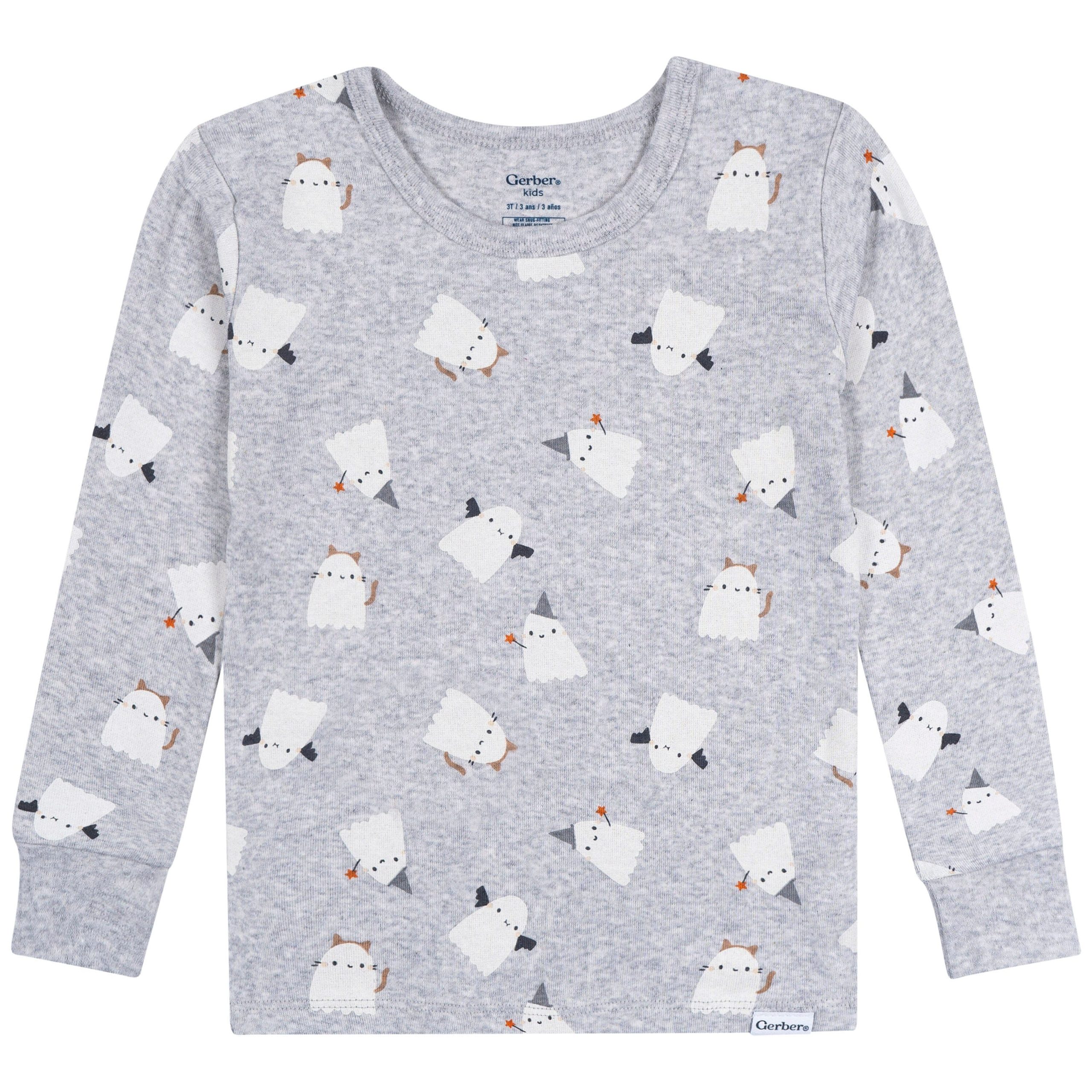 2-Piece Infant & Toddler Neutral Halloween Ghosts Cotton Pajamas - Image 2