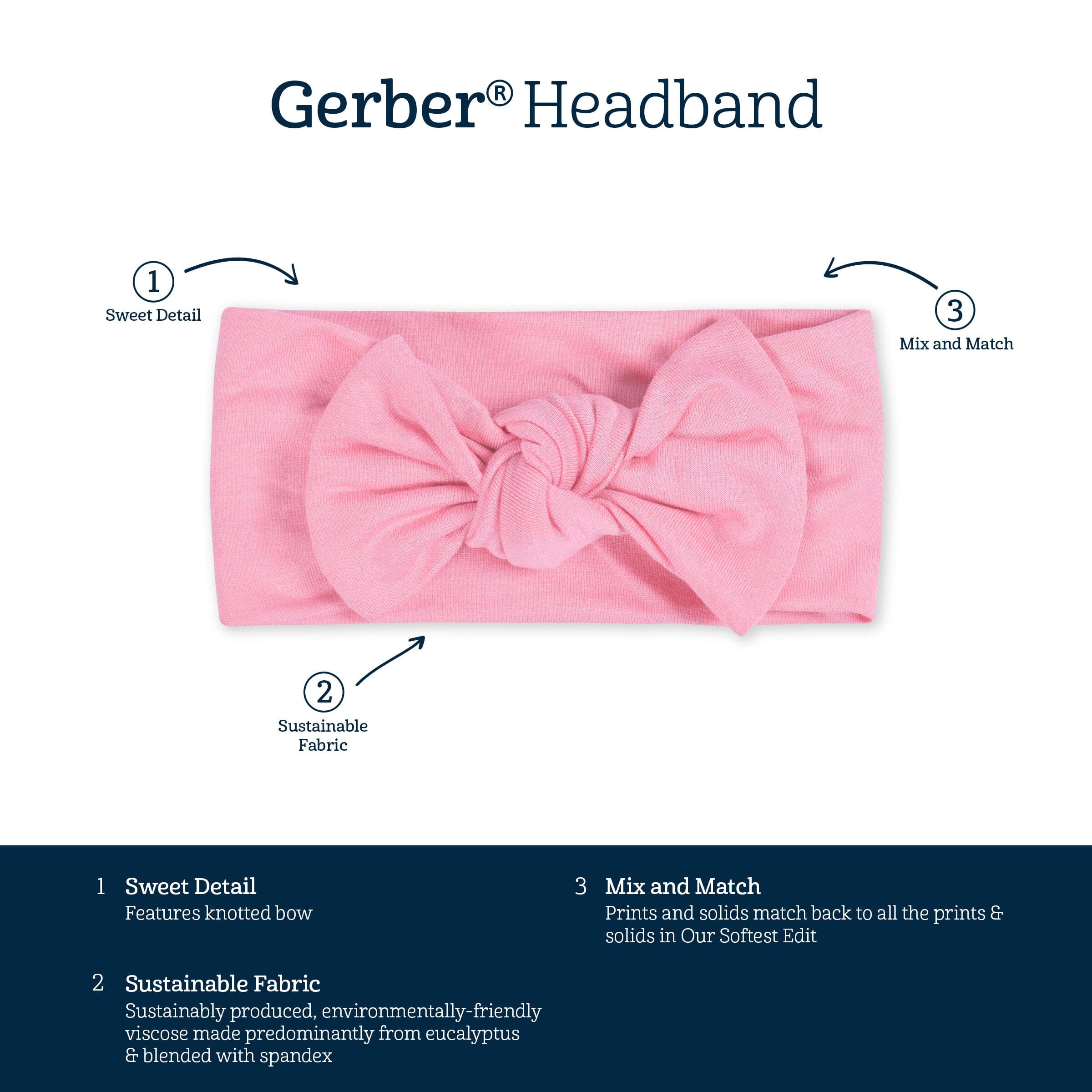 Girls Pink Lemonade Buttery Soft Viscose Made from Eucalyptus Headband - Image 3