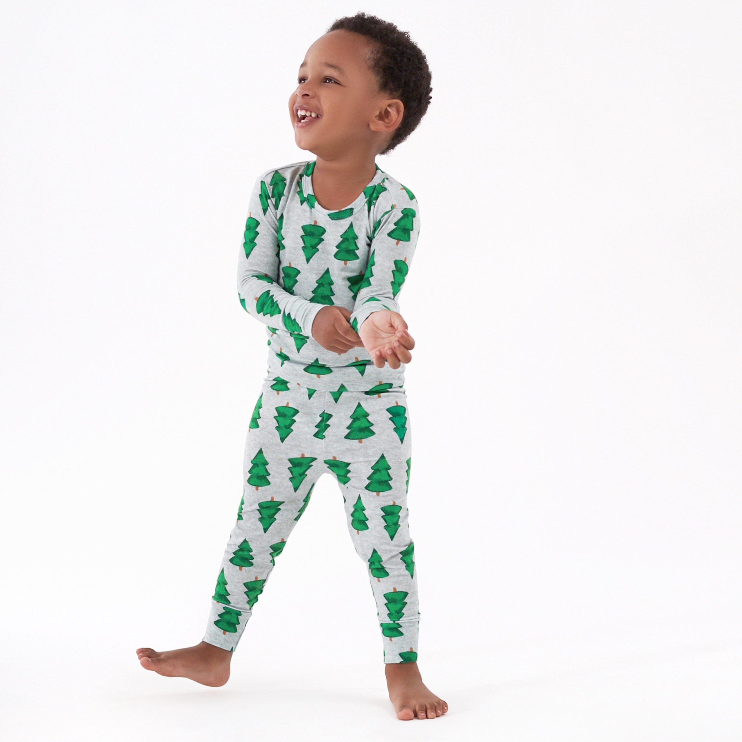 2-Piece Infant & Toddler Spruce Buttery Soft Viscose Made from Eucalyptus Snug Fit Holiday Pajamas
