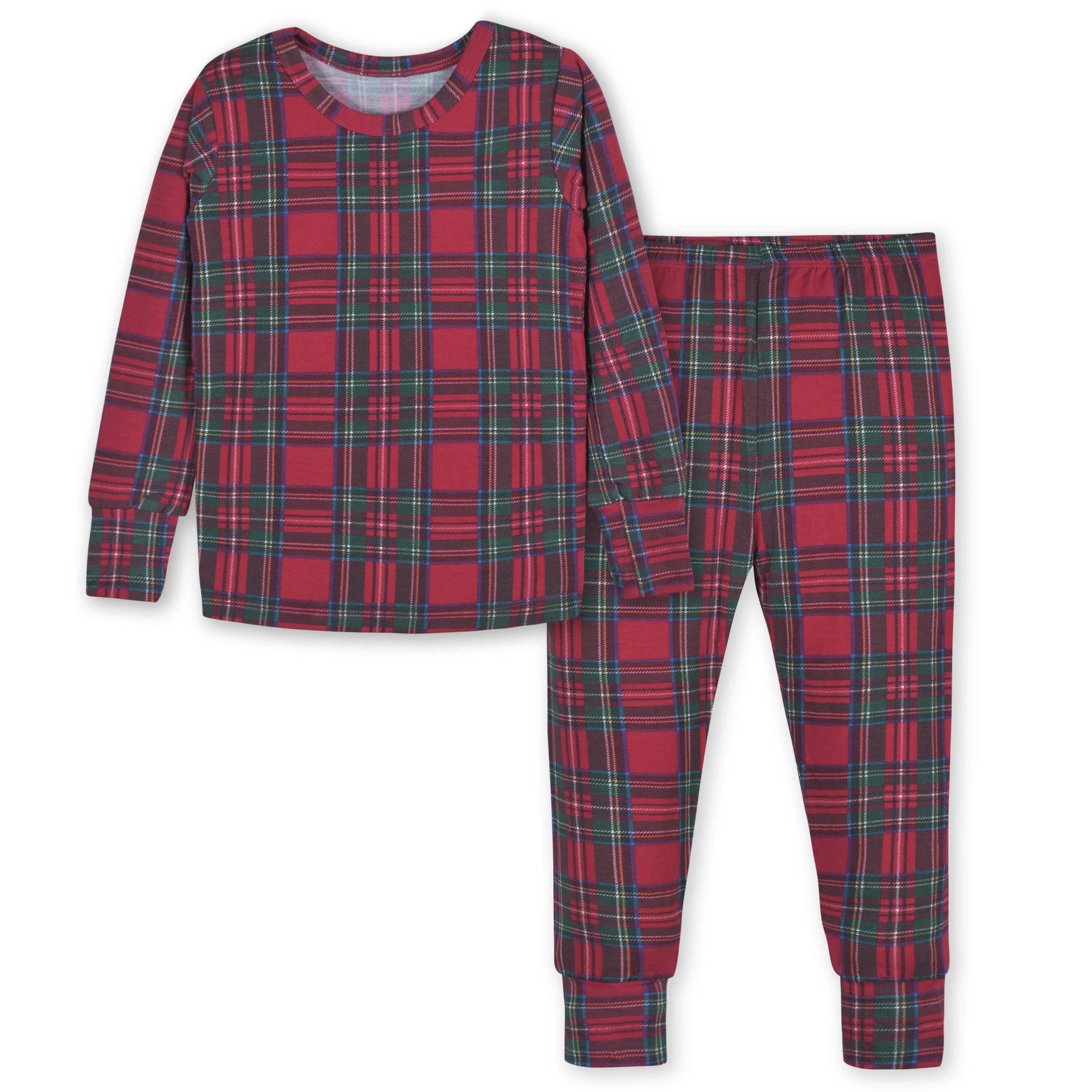 2-Piece Infant & Toddler Plaid About You Buttery Soft Viscose Made from Eucalyptus Snug Fit Holiday Pajamas - Image 2