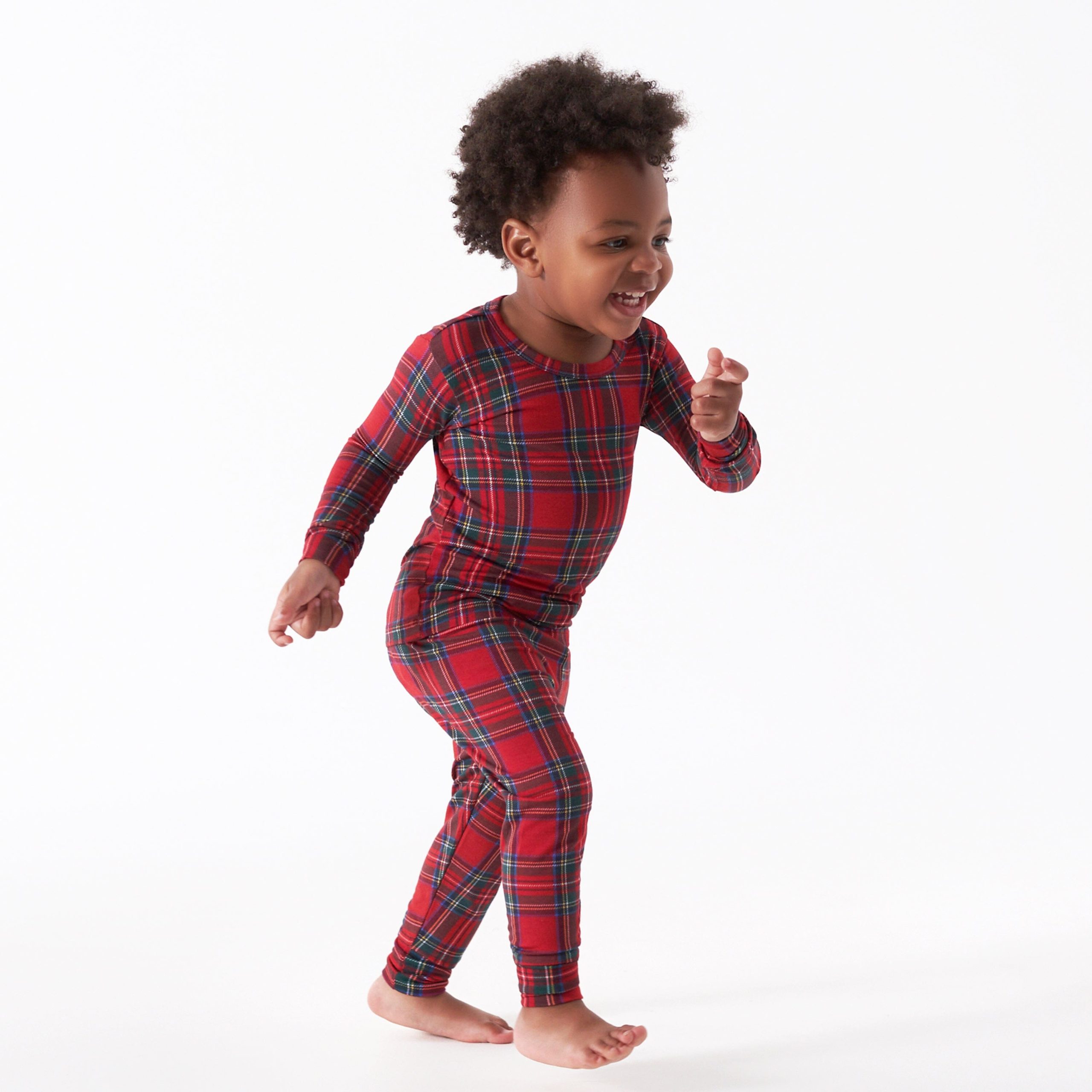 2-Piece Infant & Toddler Plaid About You Buttery Soft Viscose Made from Eucalyptus Snug Fit Holiday Pajamas - Image 3
