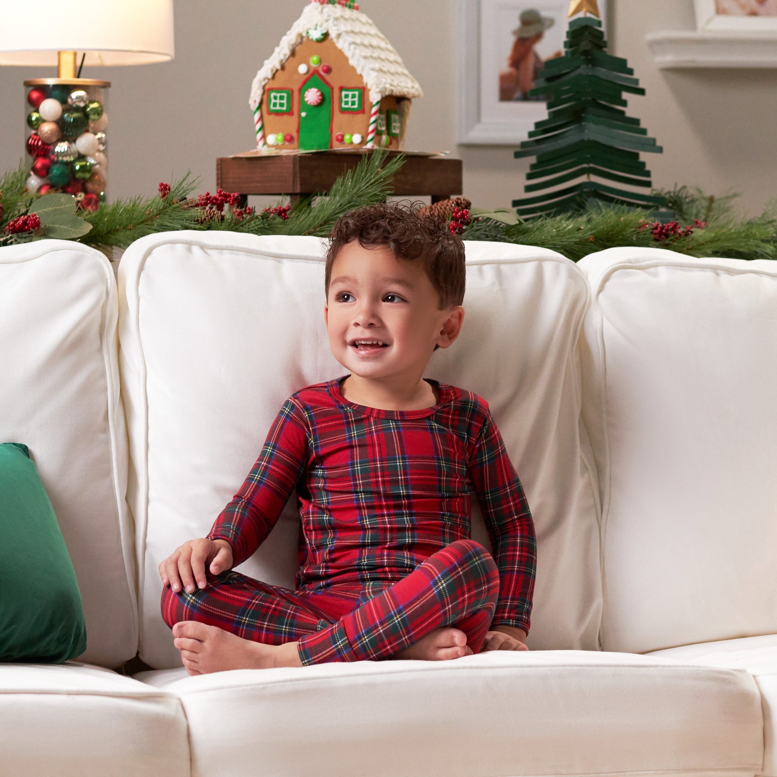 2-Piece Infant & Toddler Plaid About You Buttery Soft Viscose Made from Eucalyptus Snug Fit Holiday Pajamas - Image 4