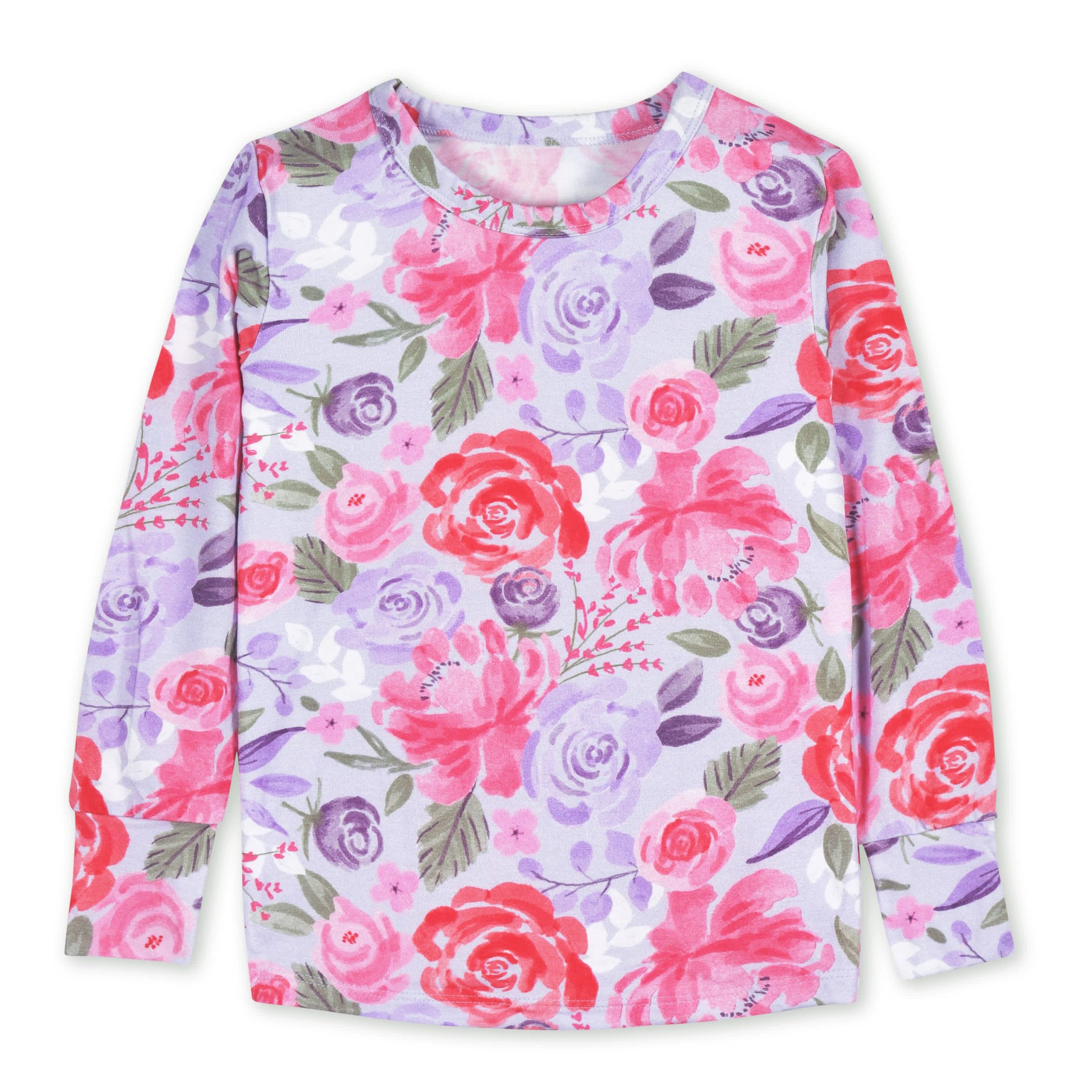 2-Piece Infant & Toddler Girls Lilac Garden Buttery Soft Viscose Made from Eucalyptus Snug Fit Pajamas - Image 4