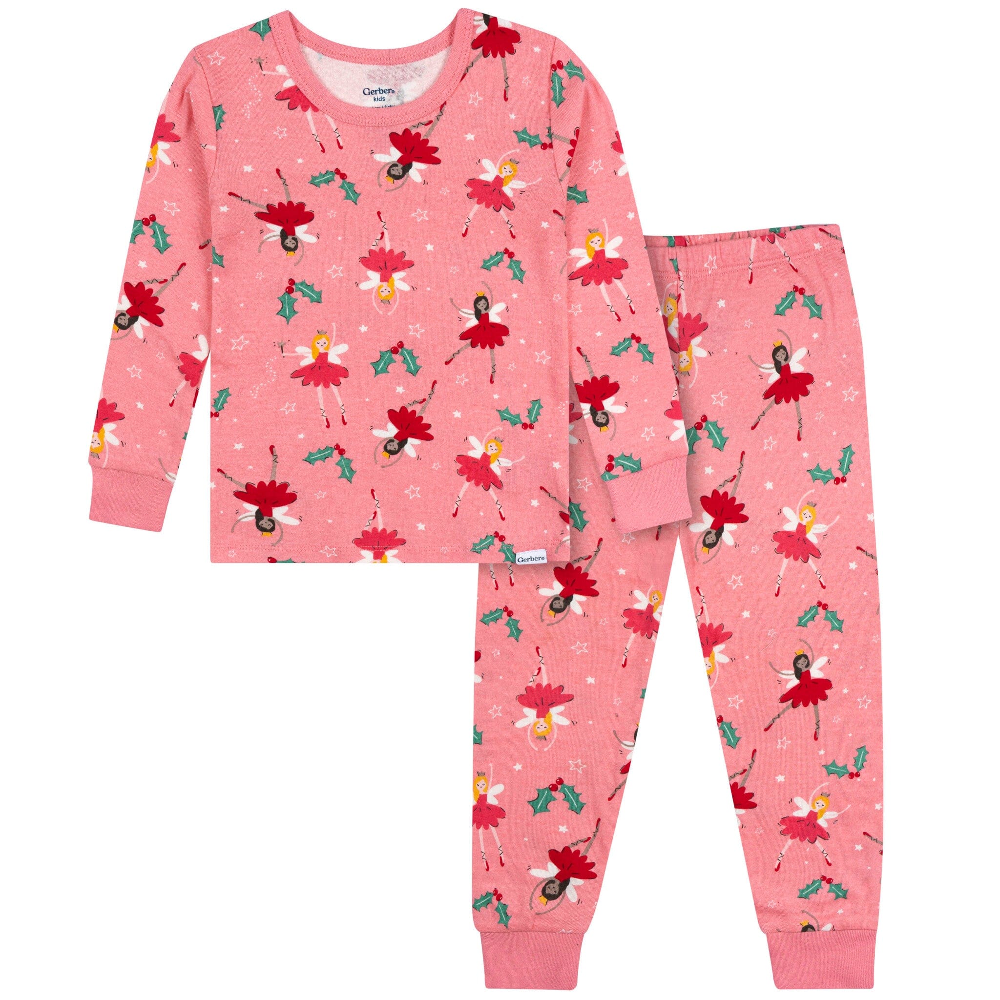 2-Piece Infant & Toddler Girls Holiday Fairies Cotton Pajamas