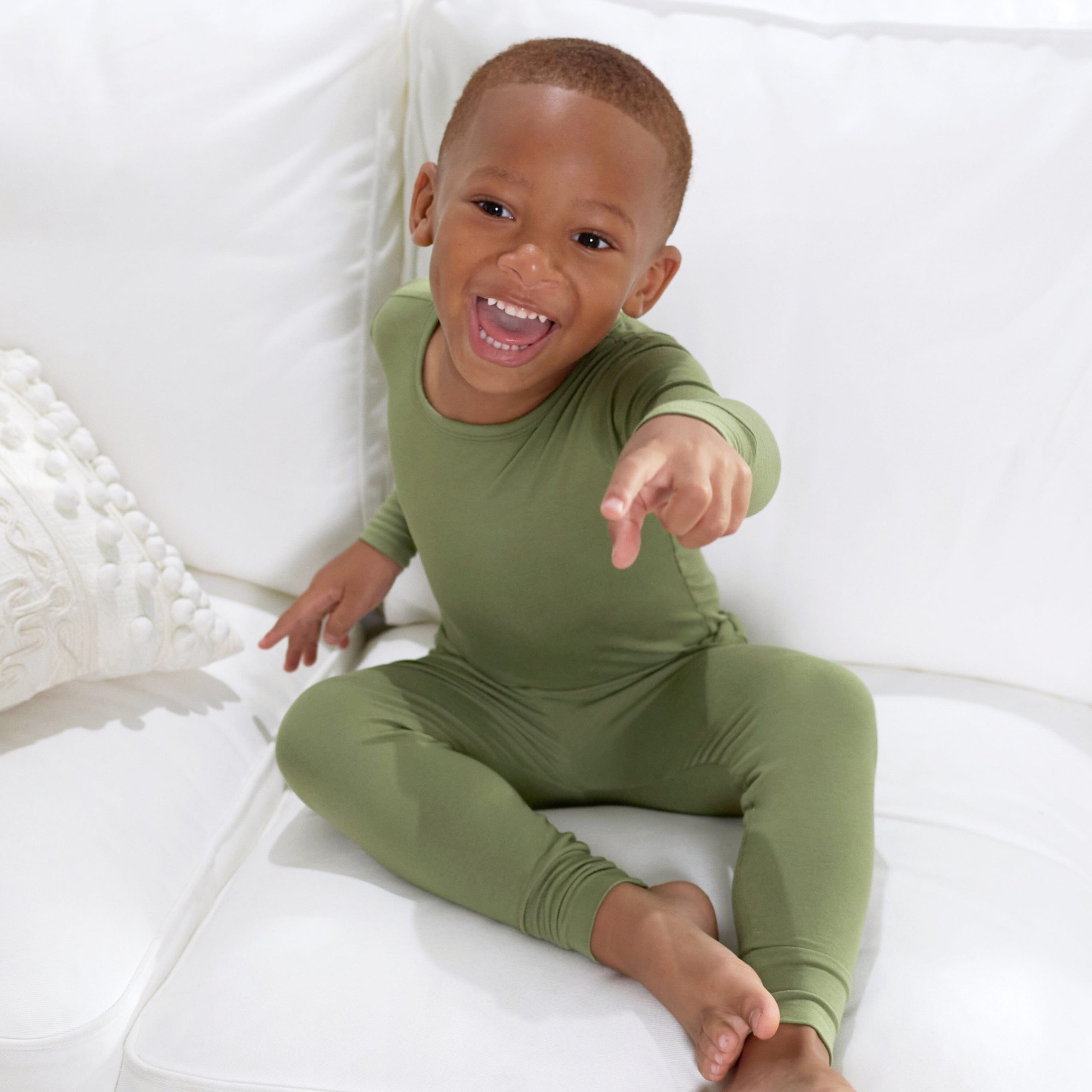 2-Piece Infant & Toddler Moss Buttery Soft Viscose Made from Eucalyptus Snug Fit Pajamas - Image 4