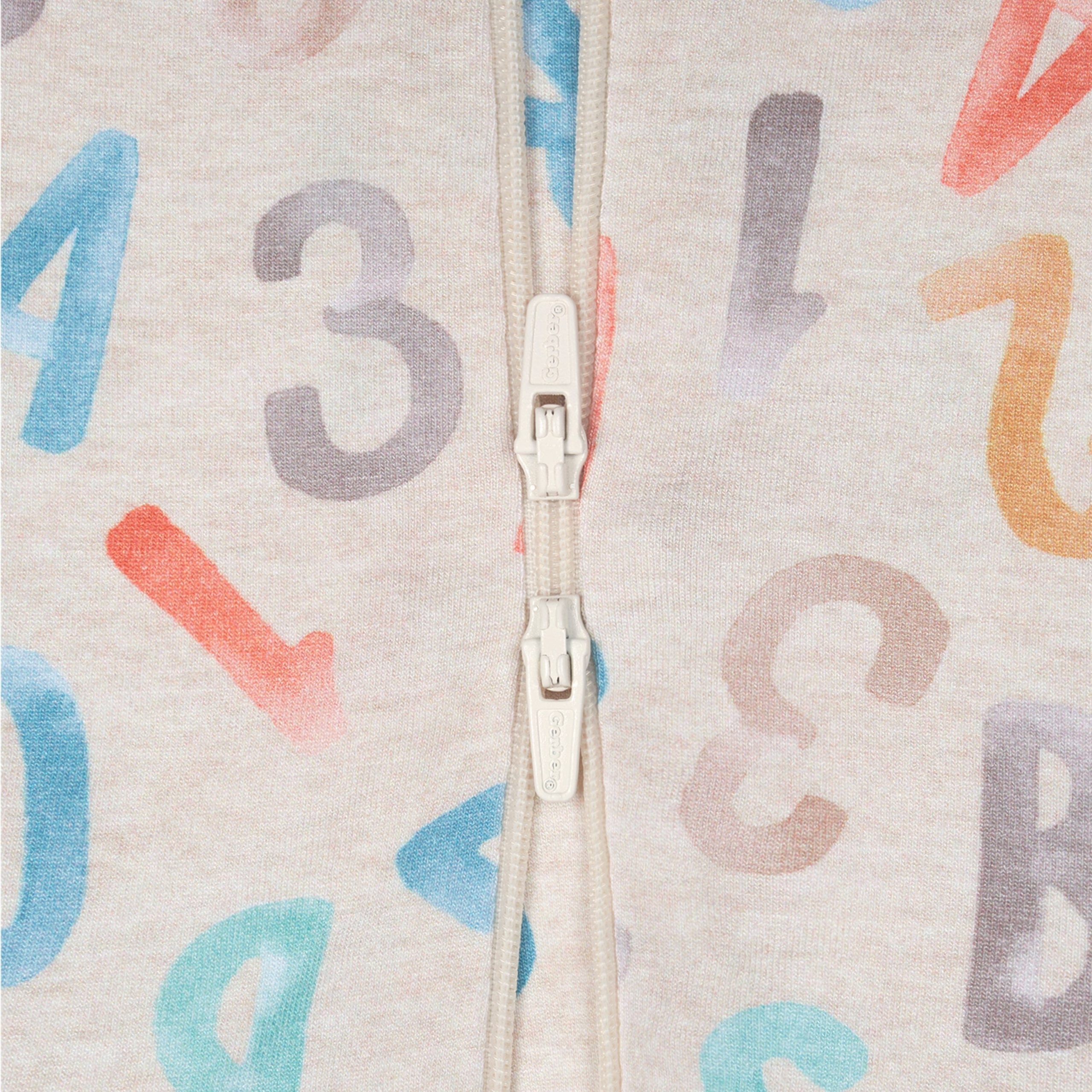 Toddler Alphabet Soup Buttery Soft Viscose Made from Eucalyptus Snug Fit Footed Pajamas - Image 4