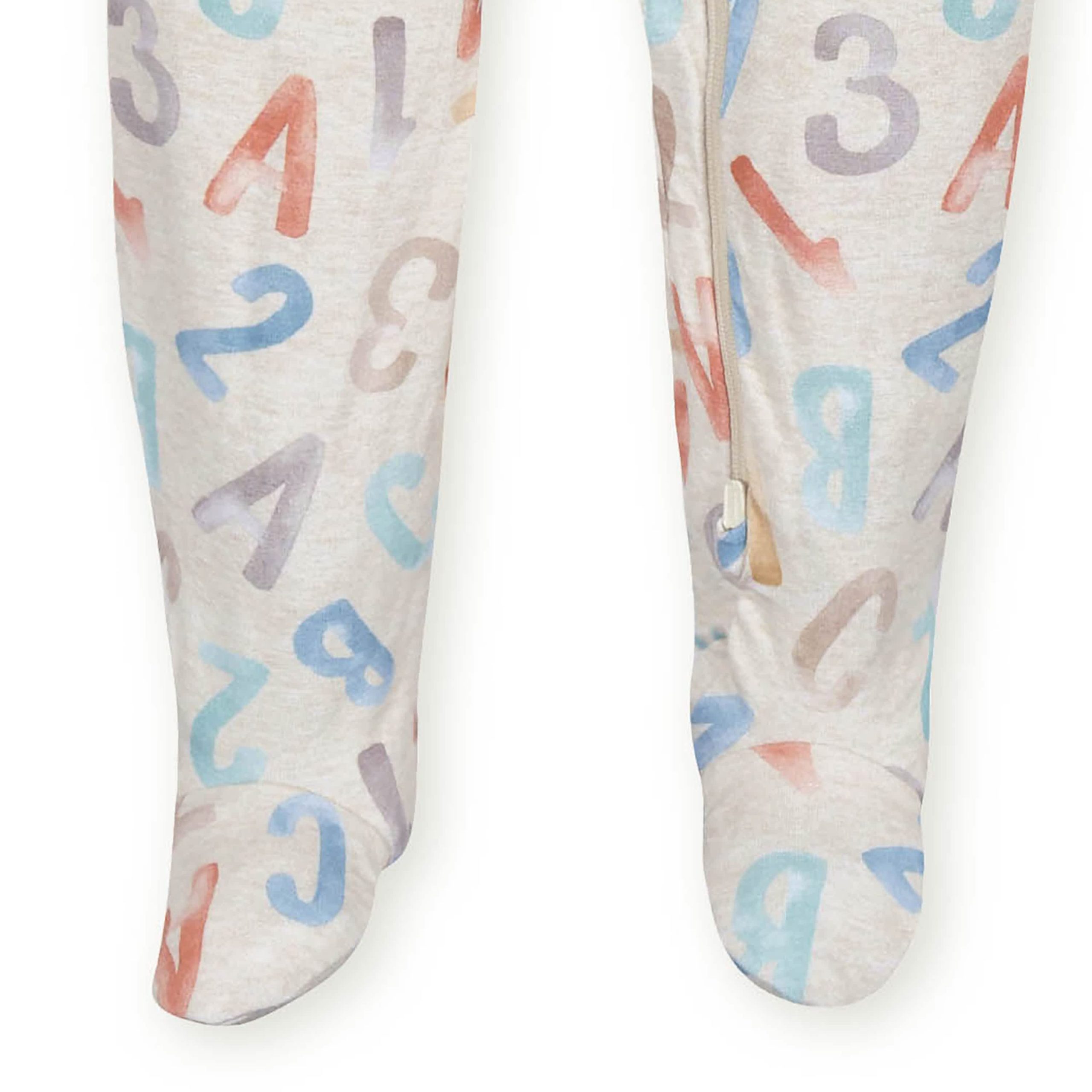Toddler Alphabet Soup Buttery Soft Viscose Made from Eucalyptus Snug Fit Footed Pajamas - Image 5