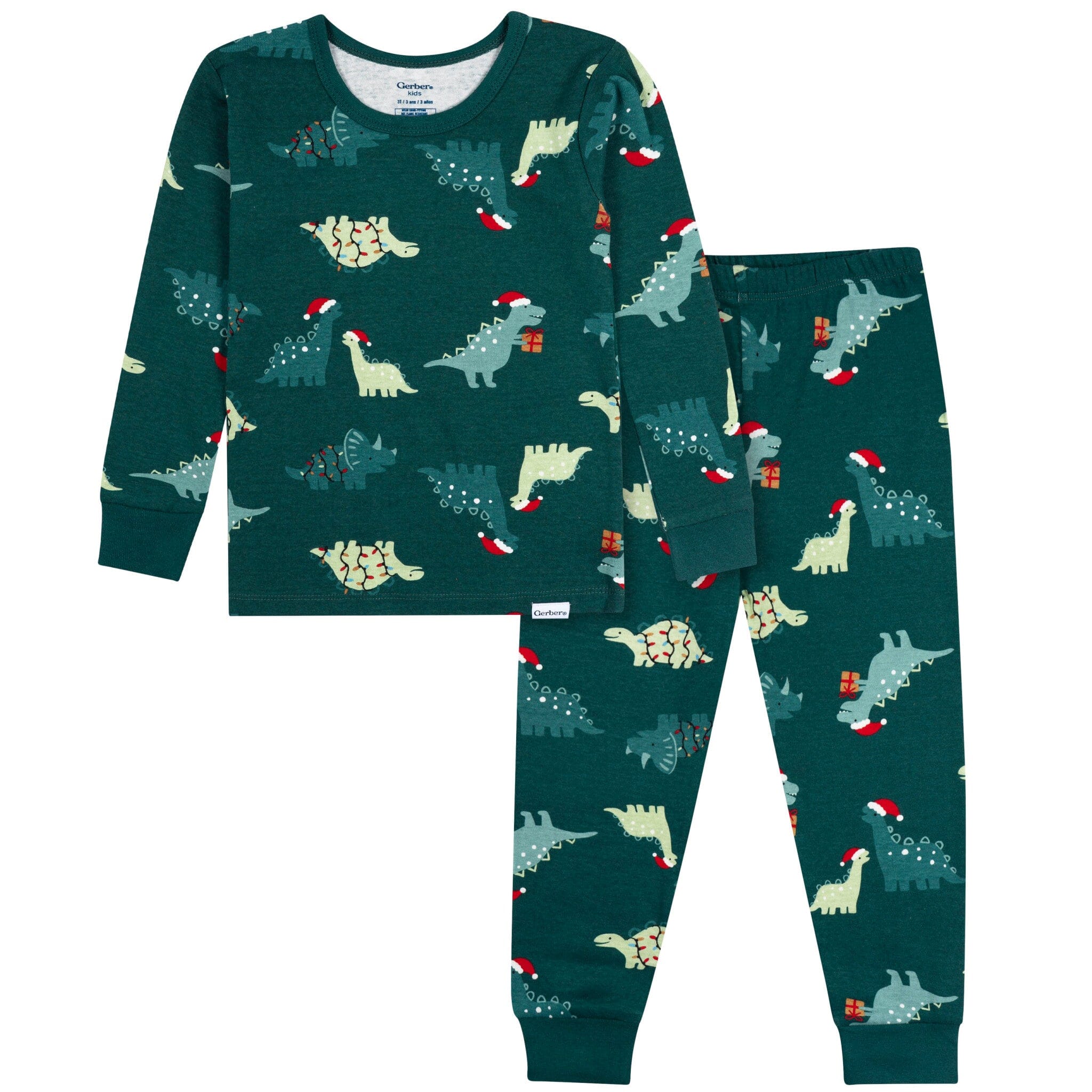 2-Piece Infant & Toddler Boys Holiday Dinos Cotton Pajamas