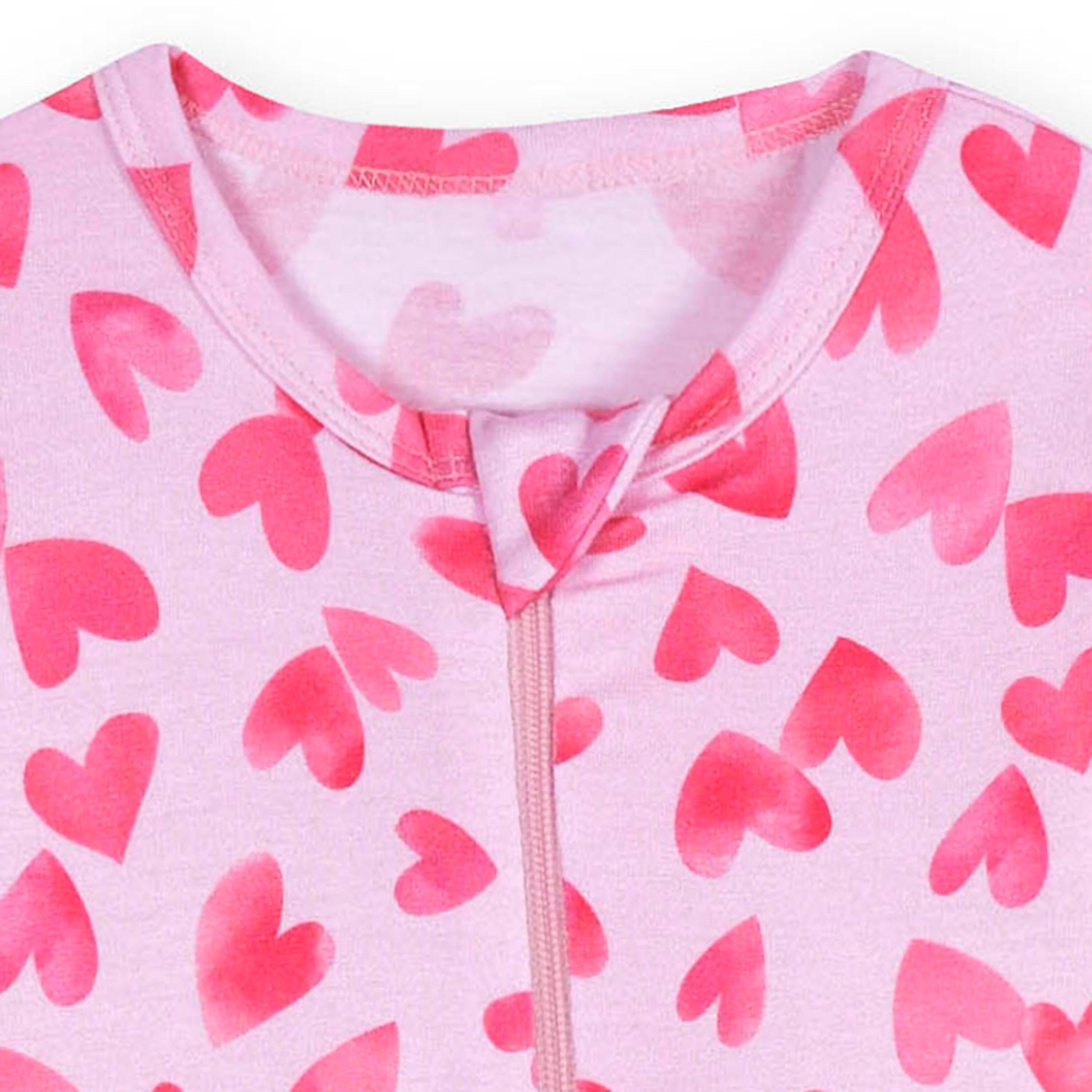Baby & Toddler Girls Heartfelt Buttery Soft Viscose Made from Eucalyptus Snug Fit Footed Pajamas - Image 3