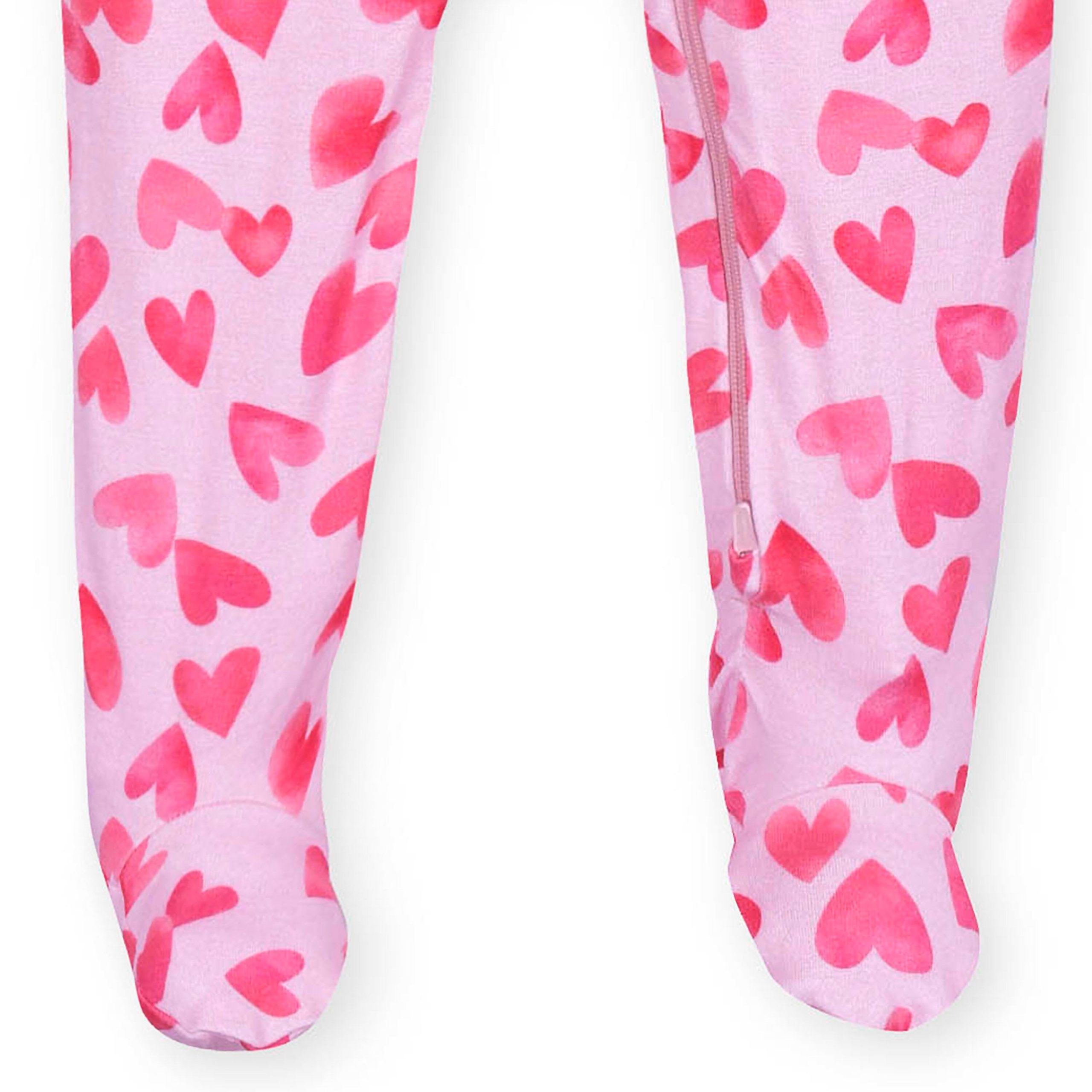 Baby & Toddler Girls Heartfelt Buttery Soft Viscose Made from Eucalyptus Snug Fit Footed Pajamas - Image 5