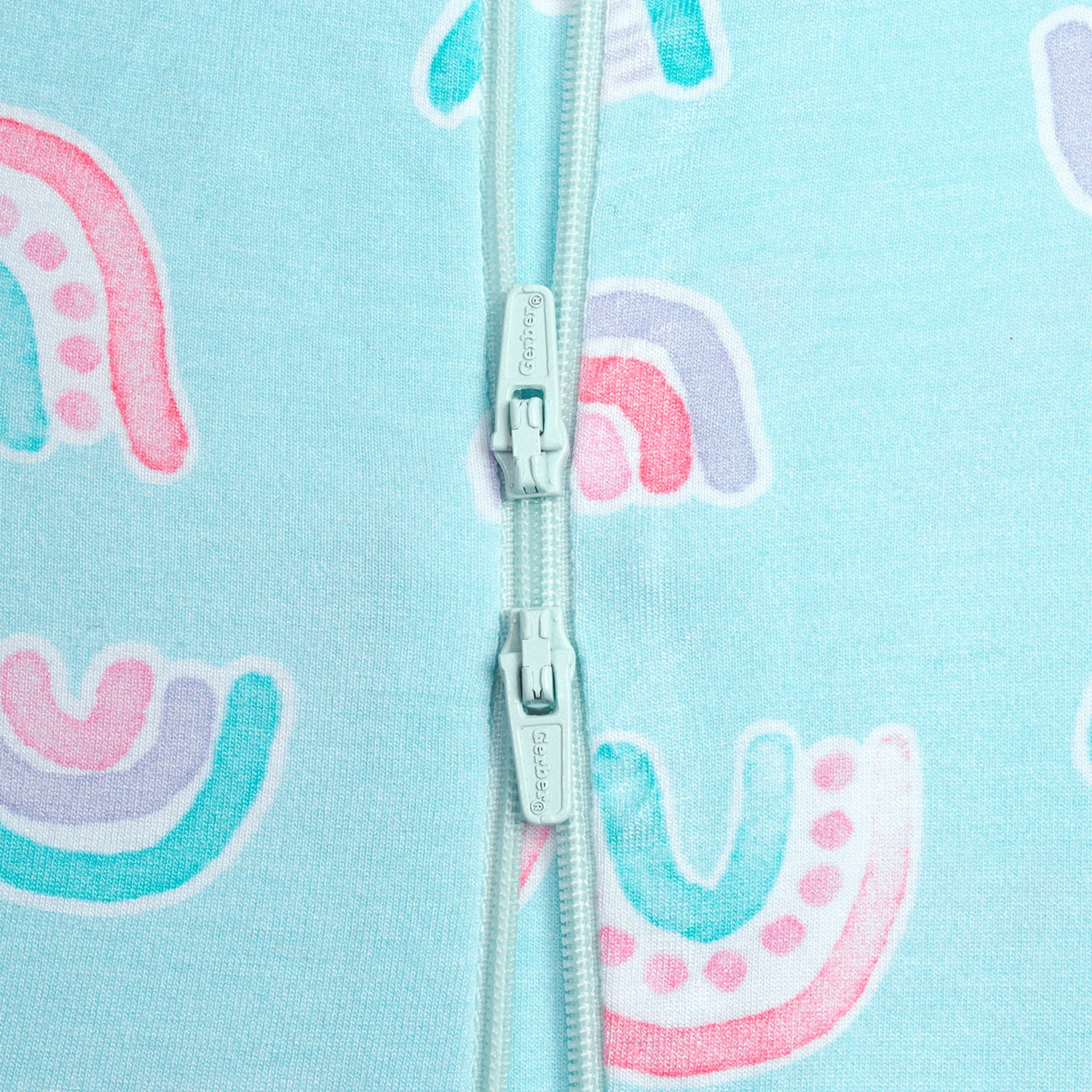 Baby & Toddler Rainbow Sky Buttery Soft Viscose Made from Eucalyptus Snug Fit Footed Pajamas - Image 5