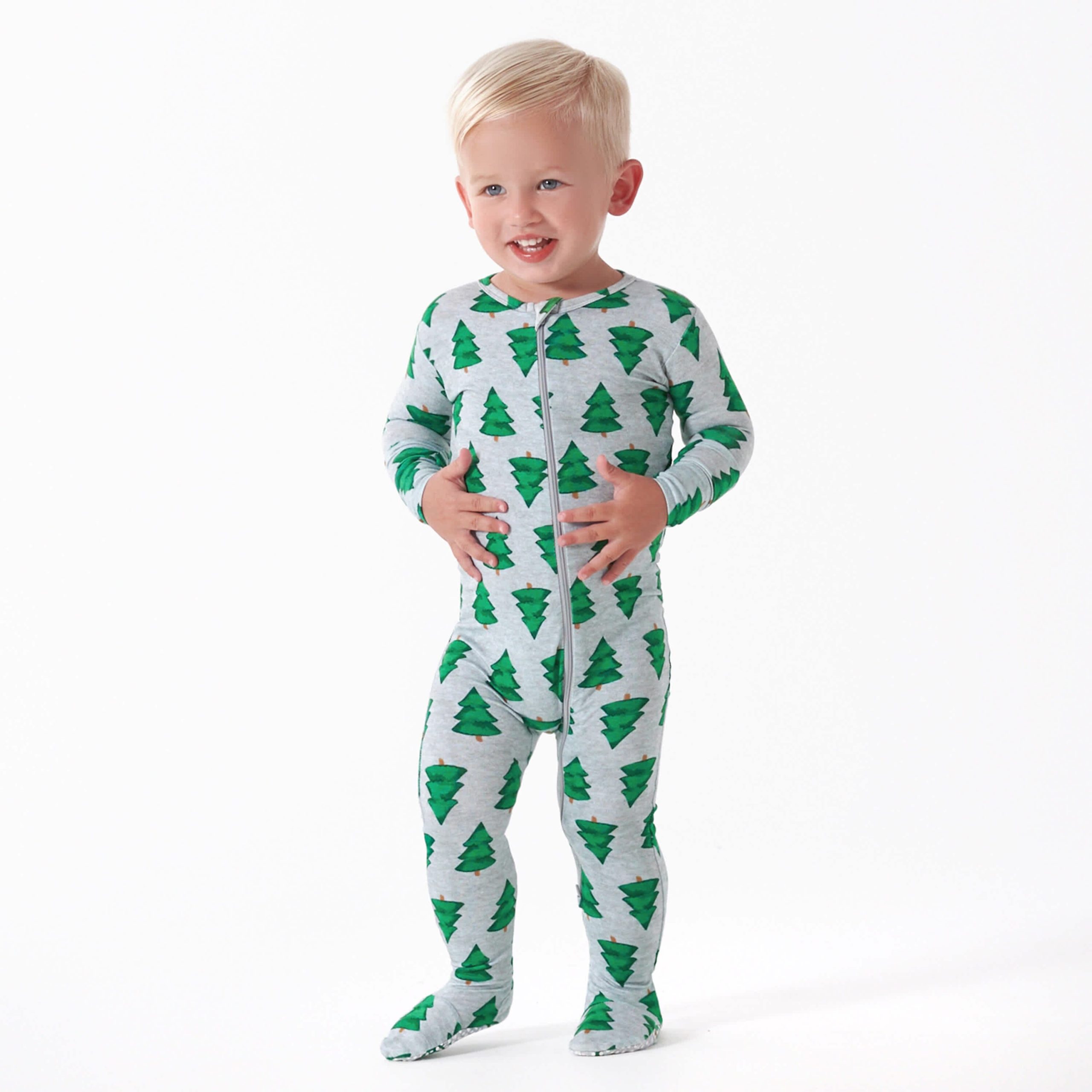 Baby Spruce Christmas Tree Footed Pajamas