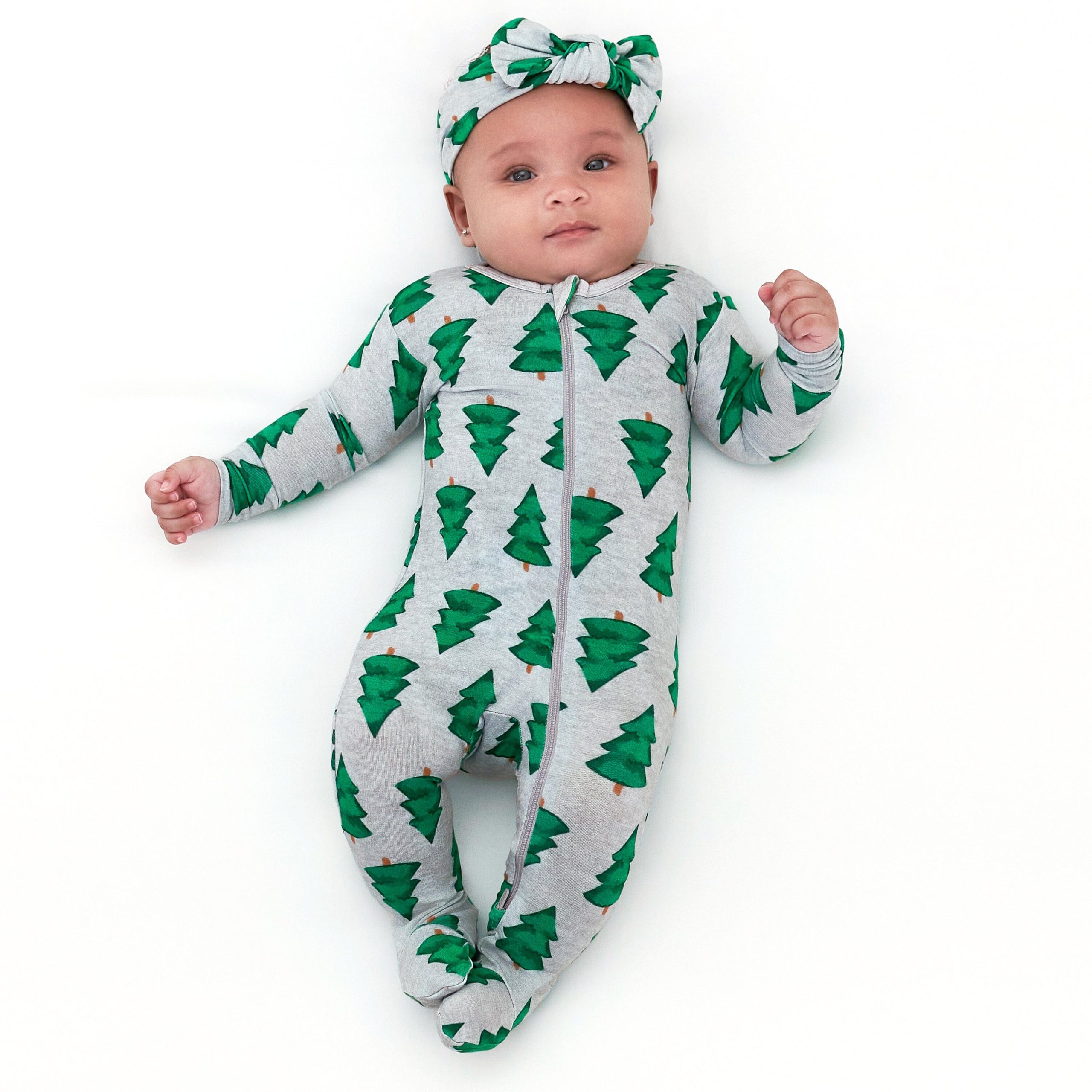 Baby Spruce Christmas Tree Footed Pajamas - Image 3
