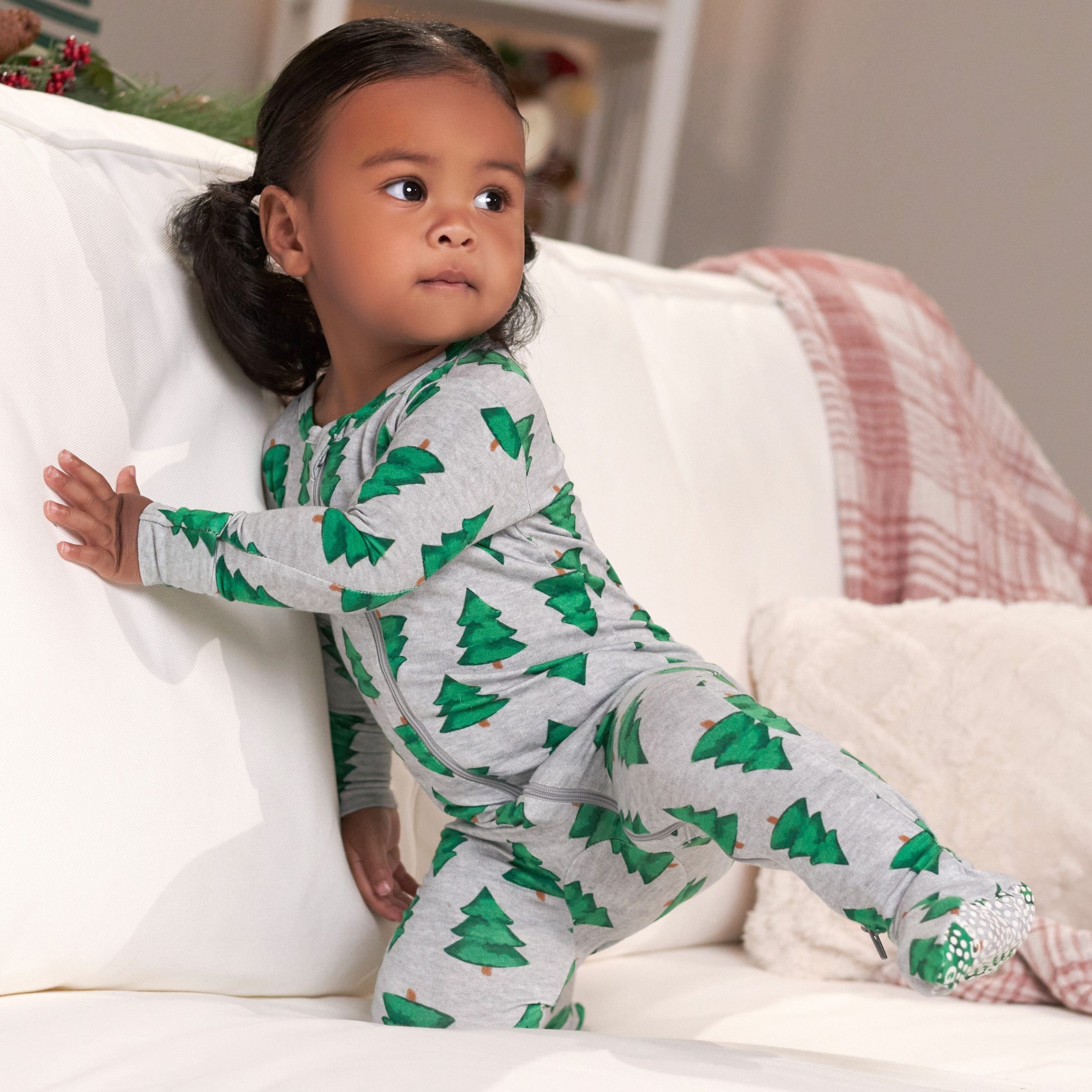 Baby Spruce Christmas Tree Footed Pajamas - Image 5