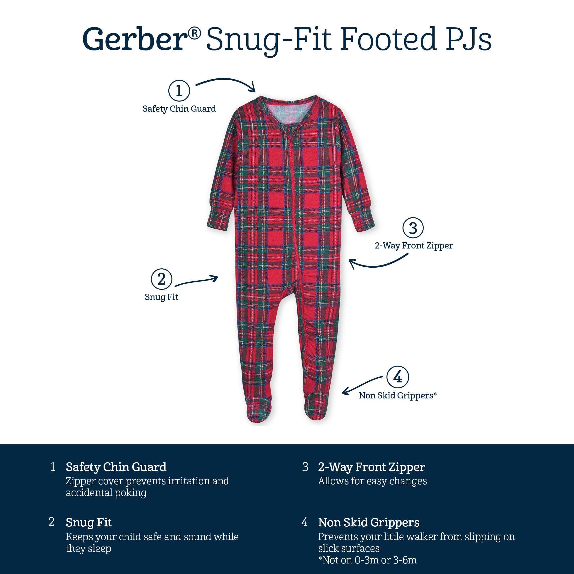 Baby Plaid About You Buttery Soft Viscose Made from Eucalyptus Snug Fit Footed Holiday Pajamas - Image 8