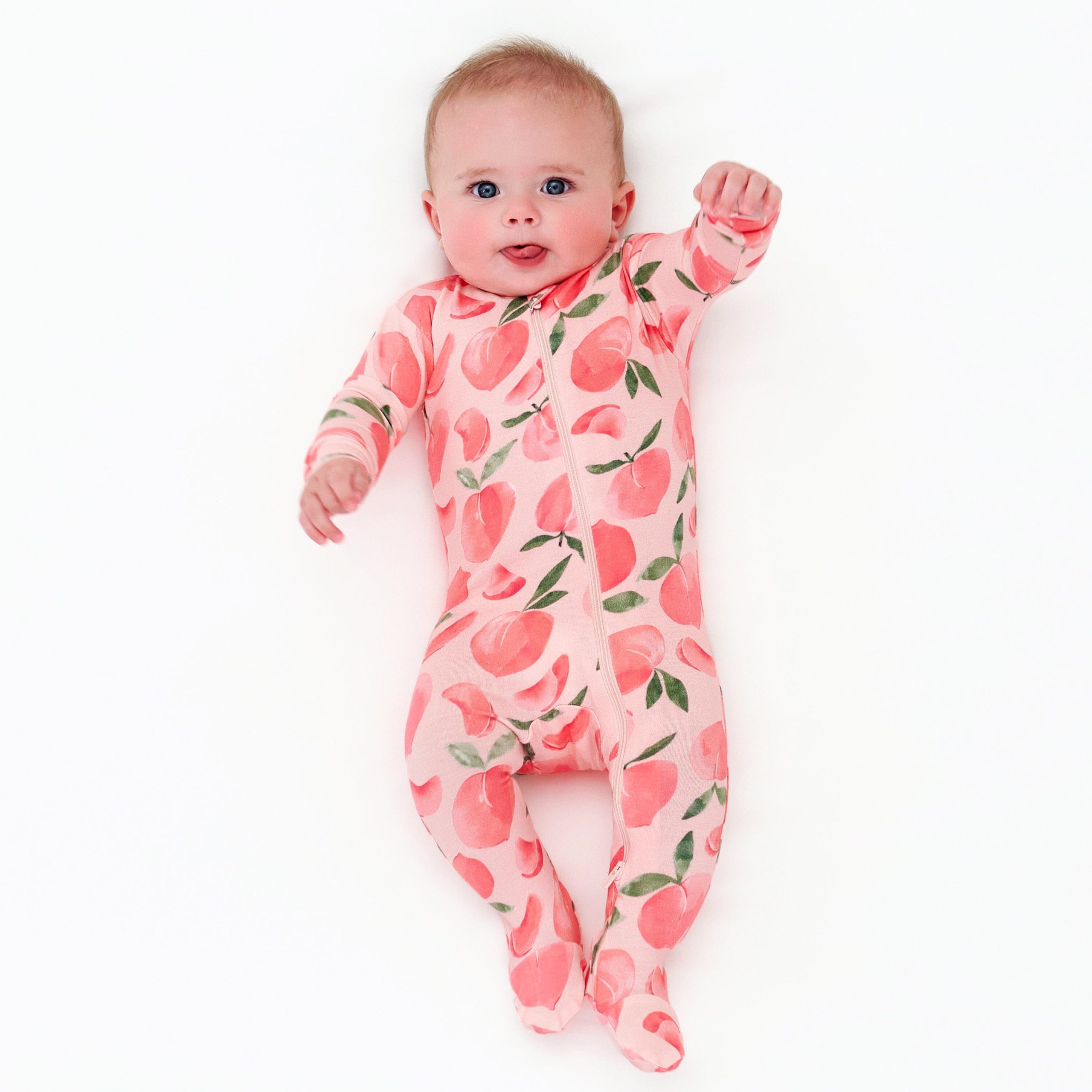 Baby & Toddler Girls Just Peachy Buttery Soft Viscose Made from Eucalyptus Snug Fit Footed Pajamas - Image 4
