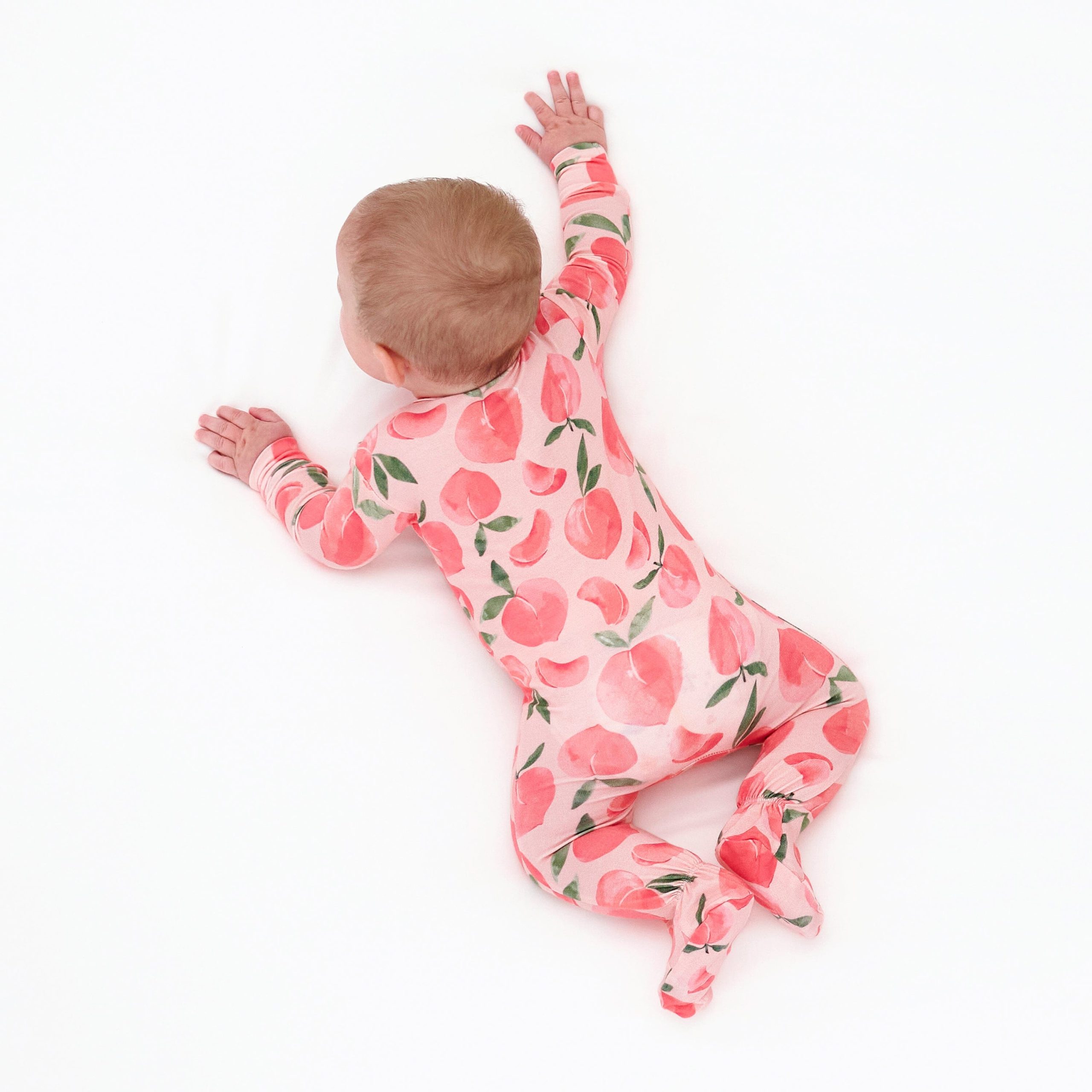 Baby & Toddler Girls Just Peachy Buttery Soft Viscose Made from Eucalyptus Snug Fit Footed Pajamas - Image 5