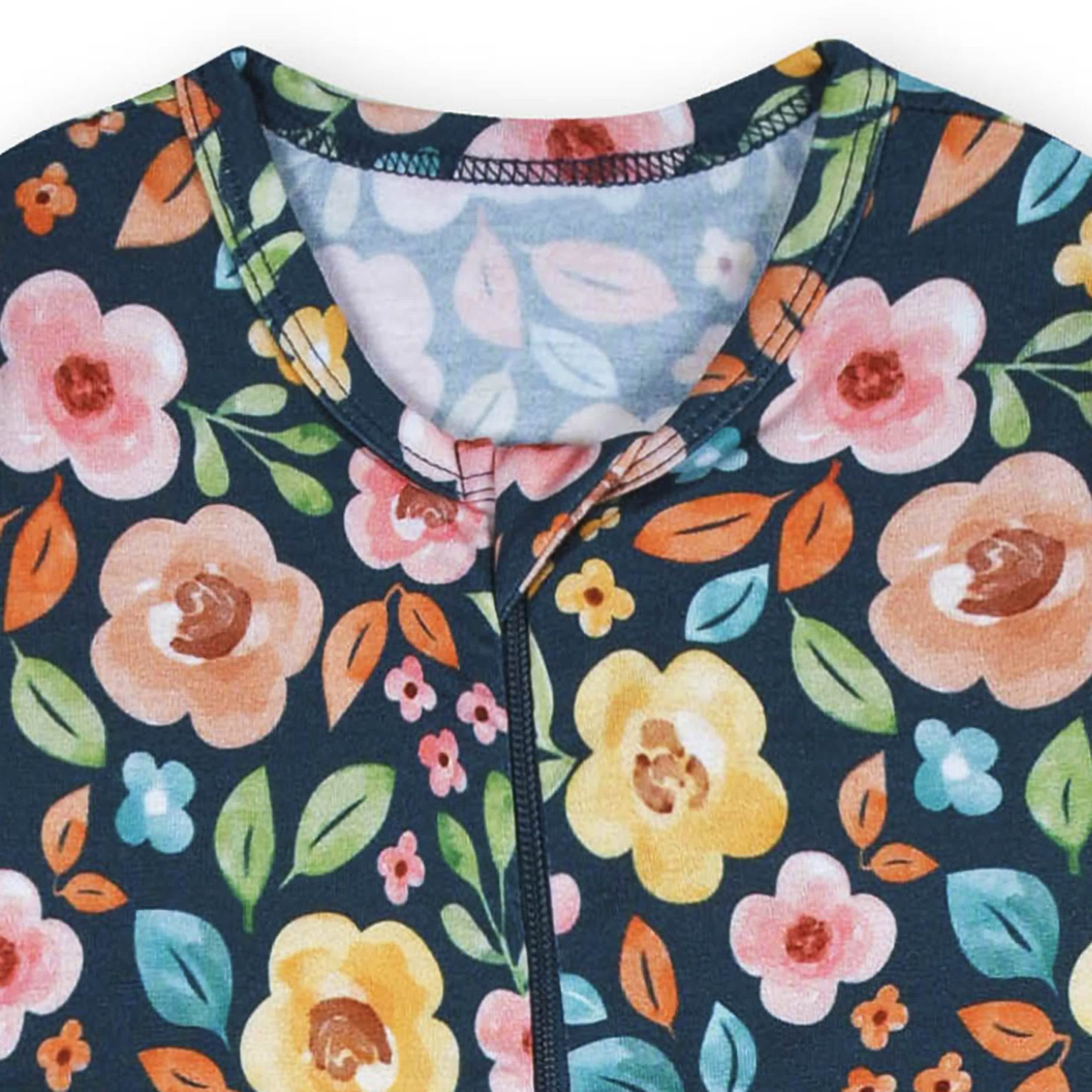 Baby & Toddler Girls Midnight Floral Buttery Soft Viscose Made from Eucalyptus Snug Fit Footed Pajamas - Image 6