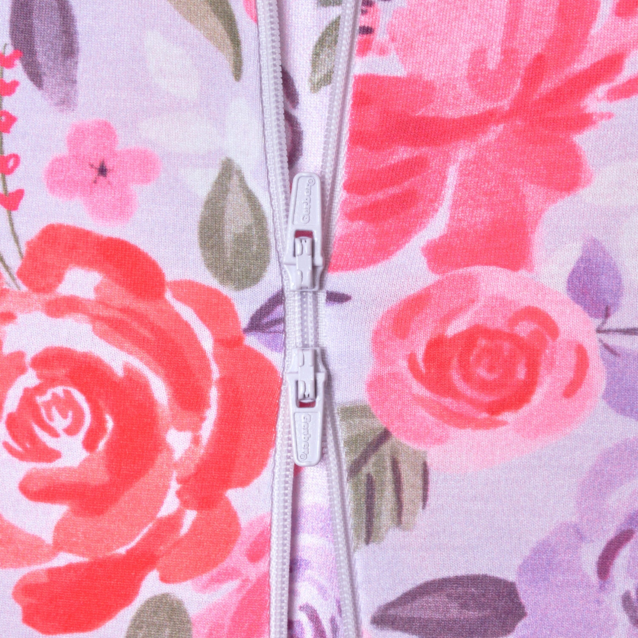 Baby & Toddler Girls Lilac Garden Buttery Soft Viscose Made from Eucalyptus Snug Fit Footed Pajamas - Image 5