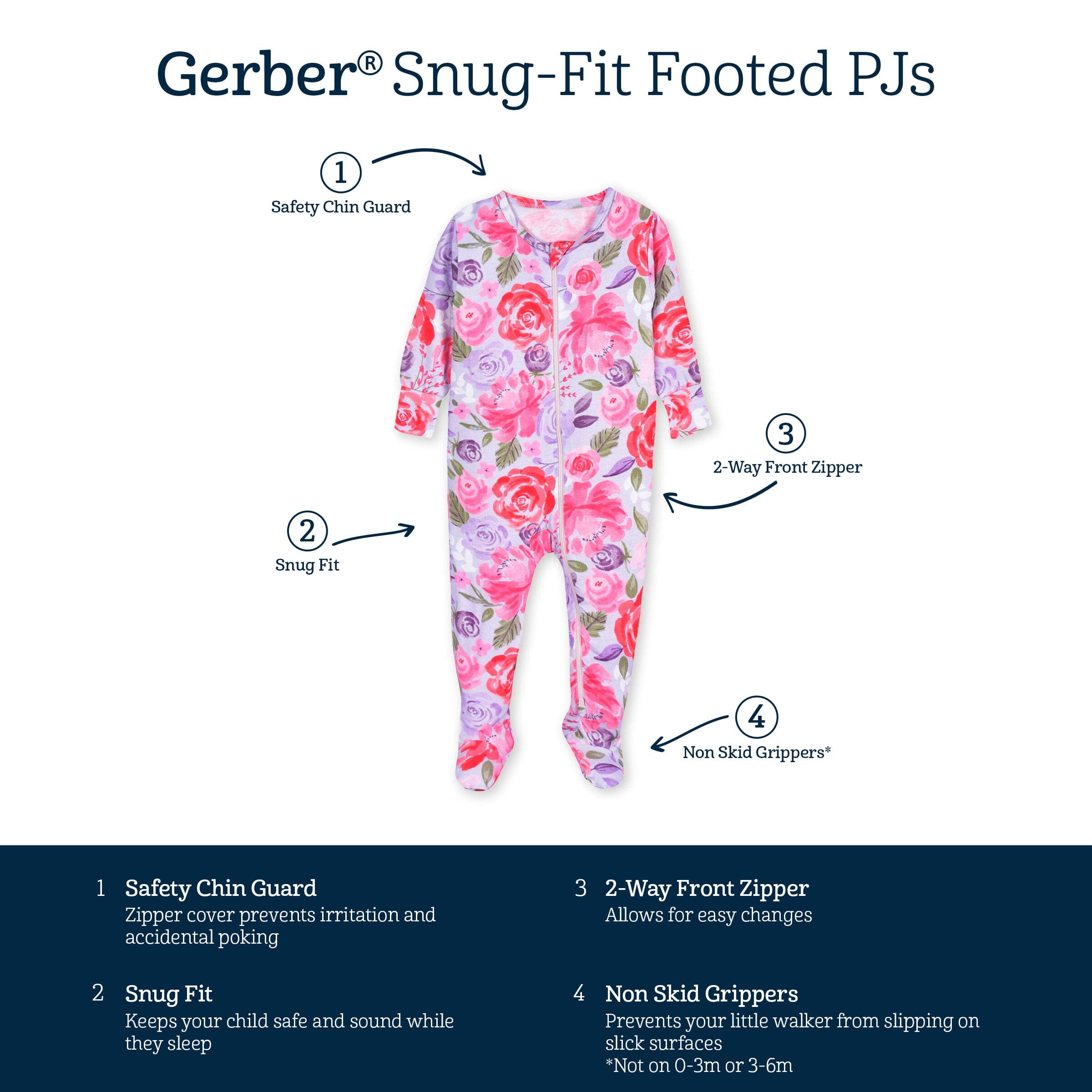 Baby & Toddler Girls Lilac Garden Buttery Soft Viscose Made from Eucalyptus Snug Fit Footed Pajamas - Image 7