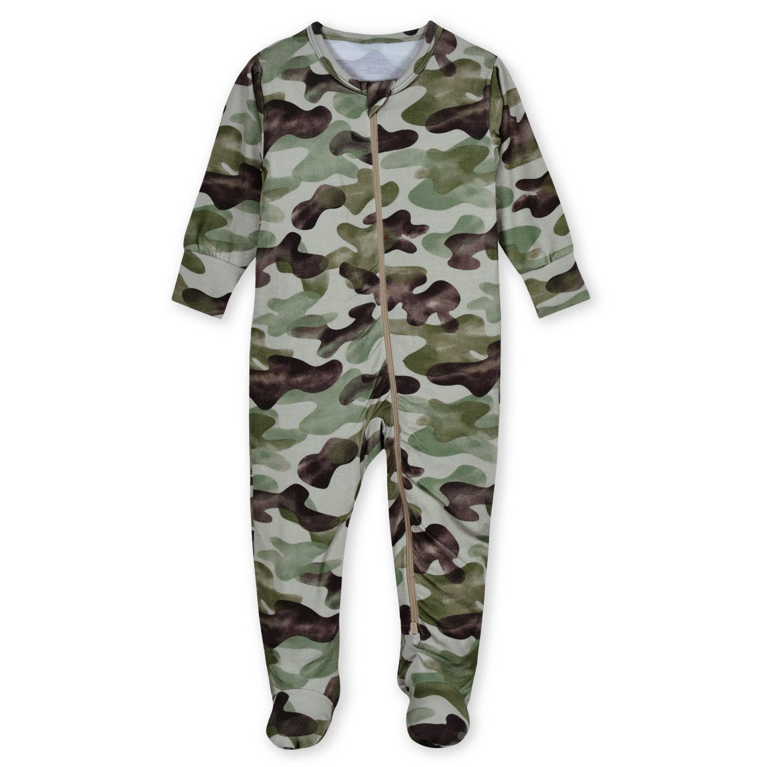 Baby & Toddler Hide & Seek Camo Buttery Soft Viscose Made from Eucalyptus Snug Fit Footed Pajamas - Image 2
