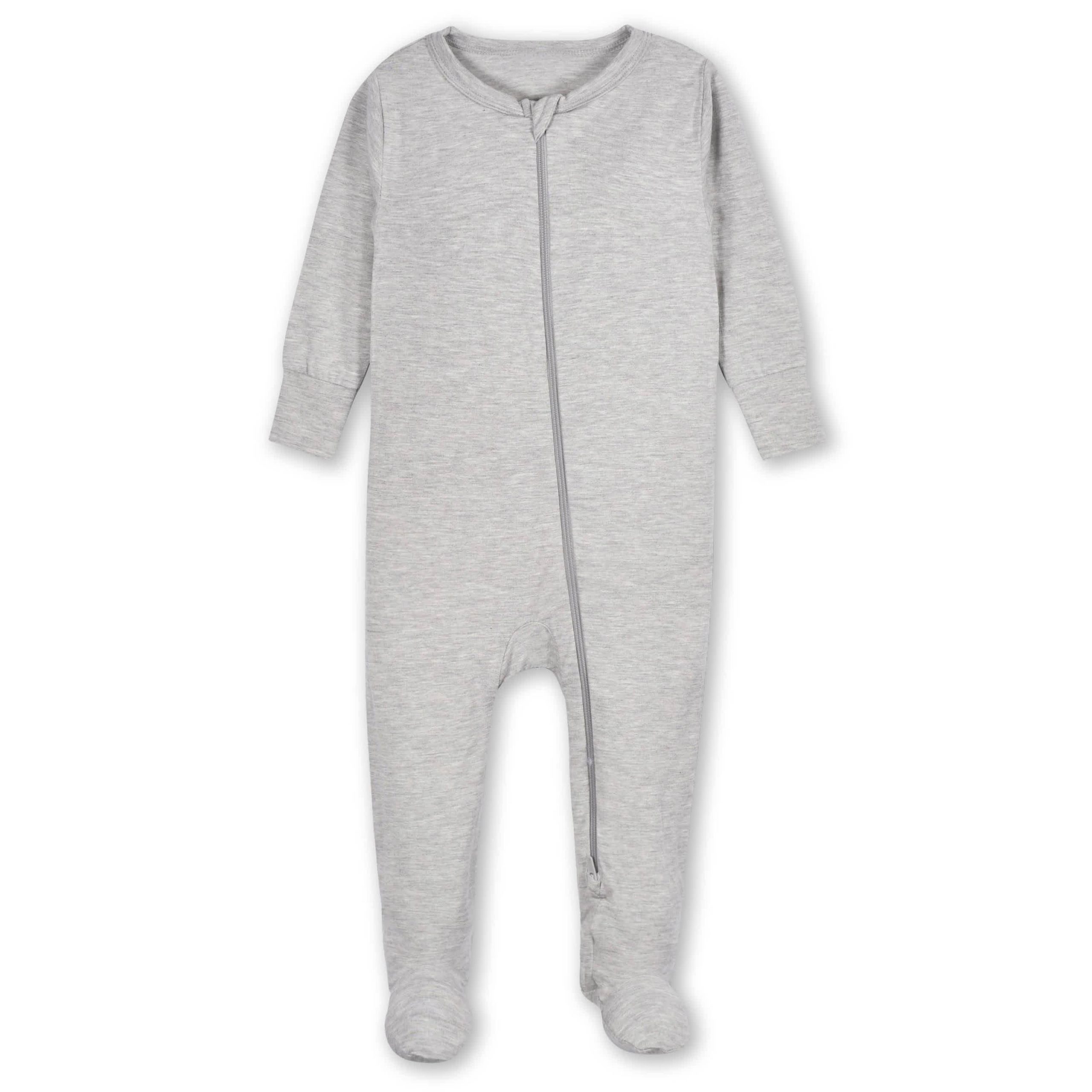 Baby & Toddler Glacier Gray Buttery Soft Viscose Made from Eucalyptus Snug Fit Footed Pajamas - Image 2