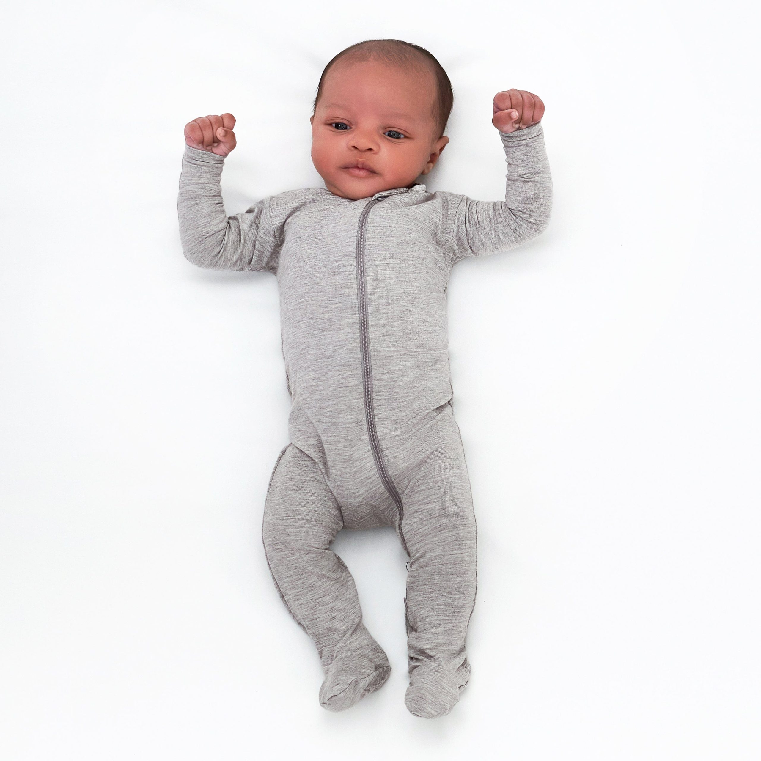 Baby & Toddler Glacier Gray Buttery Soft Viscose Made from Eucalyptus Snug Fit Footed Pajamas - Image 3